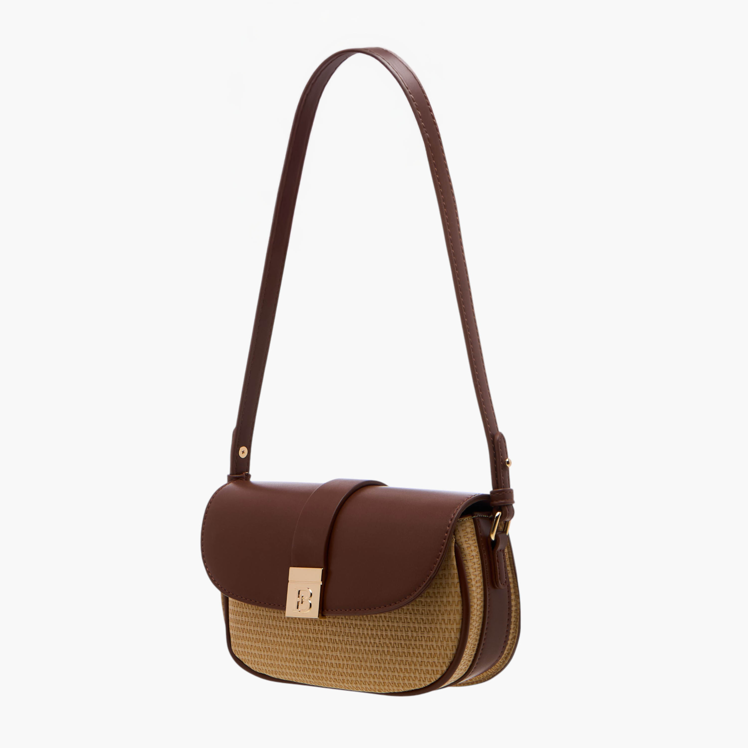 Flora Bella Textured Shoulder Bag with Adjustable Strap and Magnetic Button Closure-women-bagsandwallets-handbags-image-2