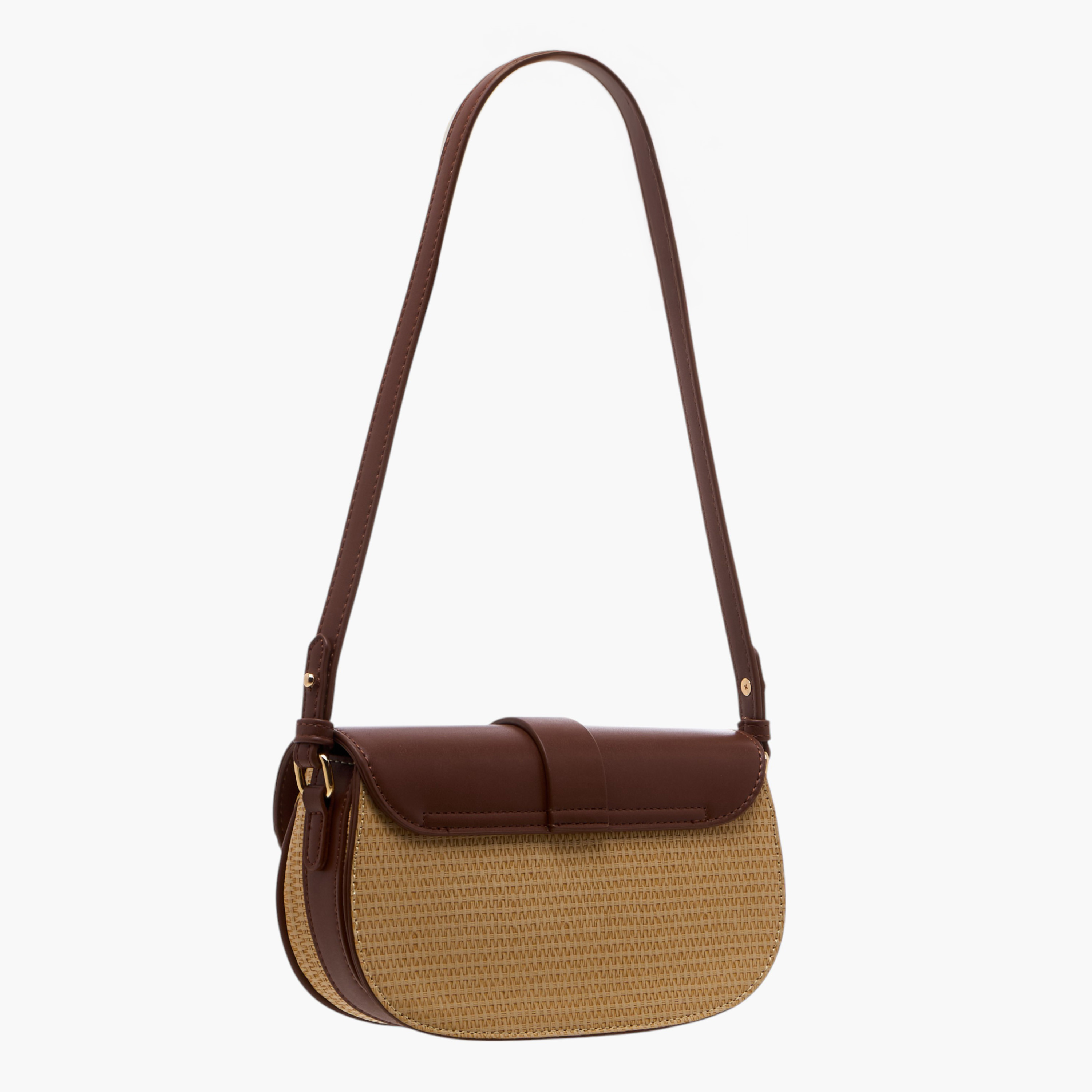 Flora Bella Textured Shoulder Bag with Adjustable Strap and Magnetic Button Closure-women-bagsandwallets-handbags-image-3