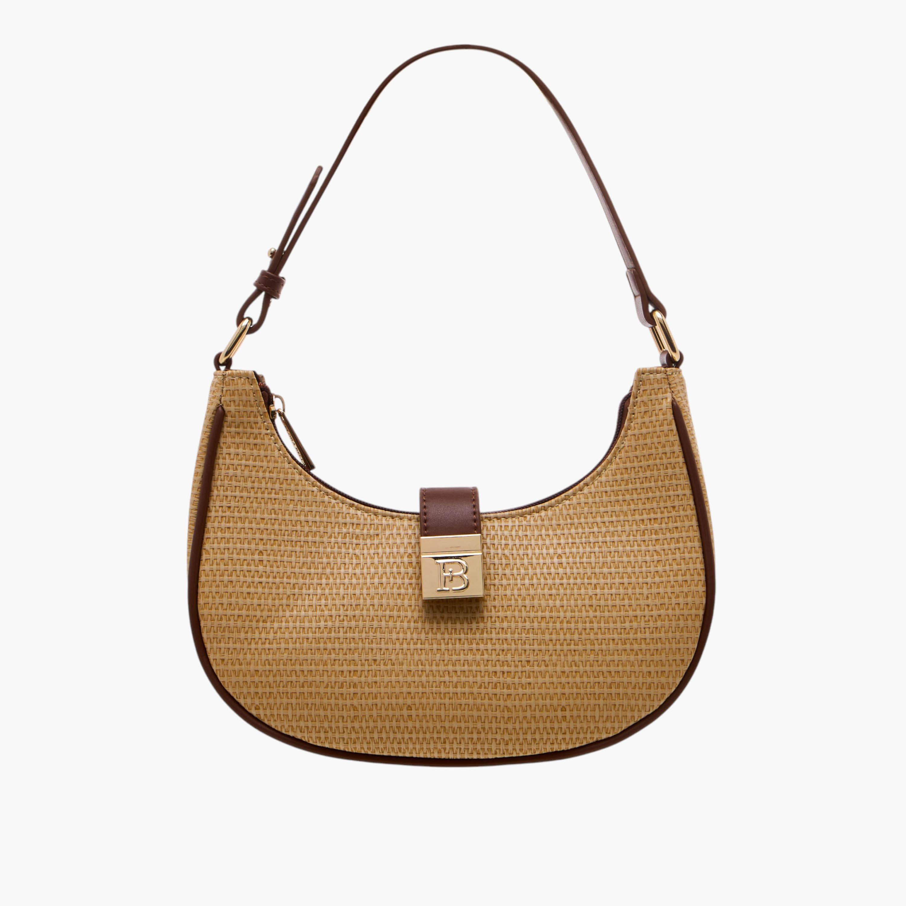 Flora Bella Textured Shoulder Bag with Magnetic Button Closure-women-bagsandwallets-handbags-image-1