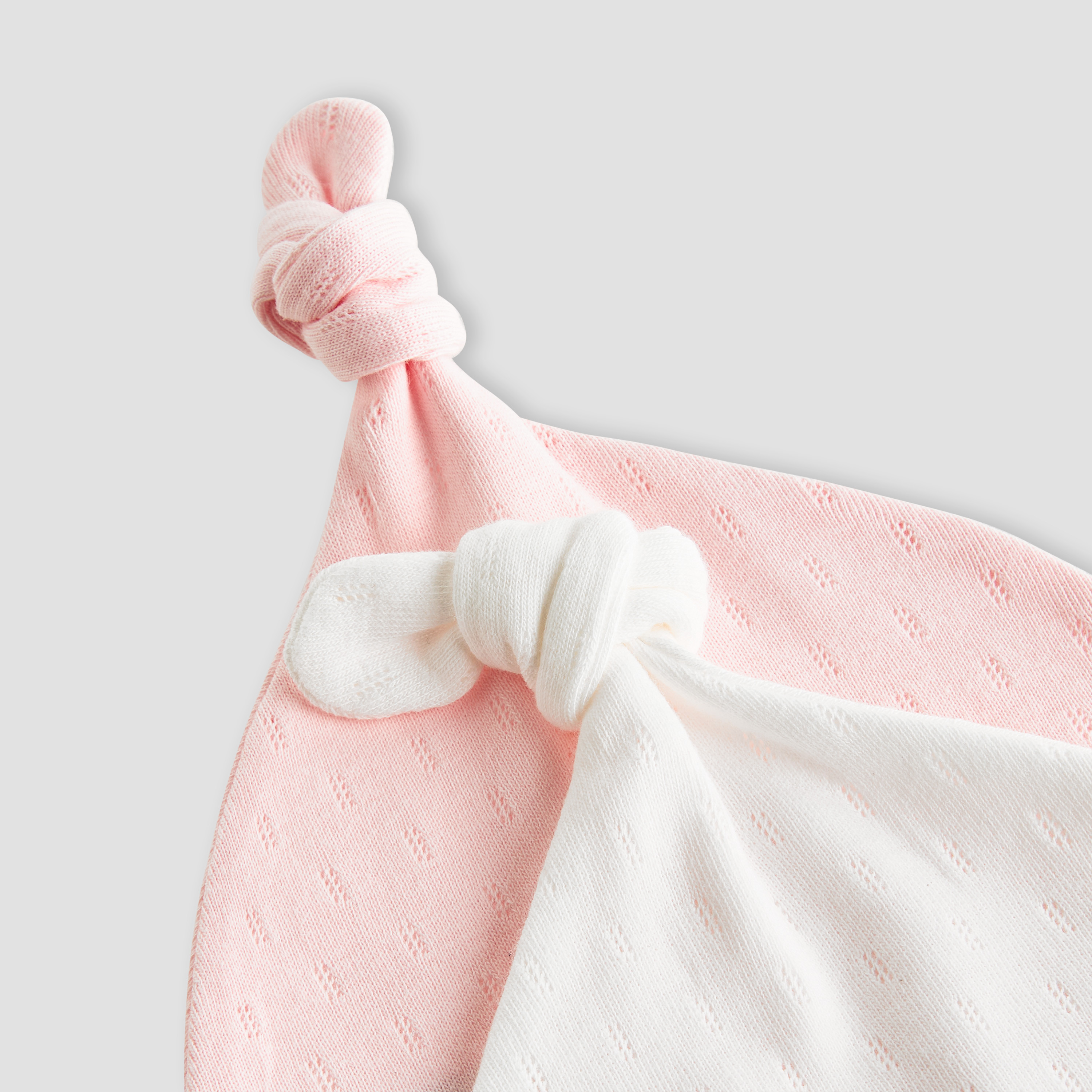 Juniors Baby Girls Beanie with Knot Accent - Cotton - Set of 2-baby-girls-accessories-caps-image-4