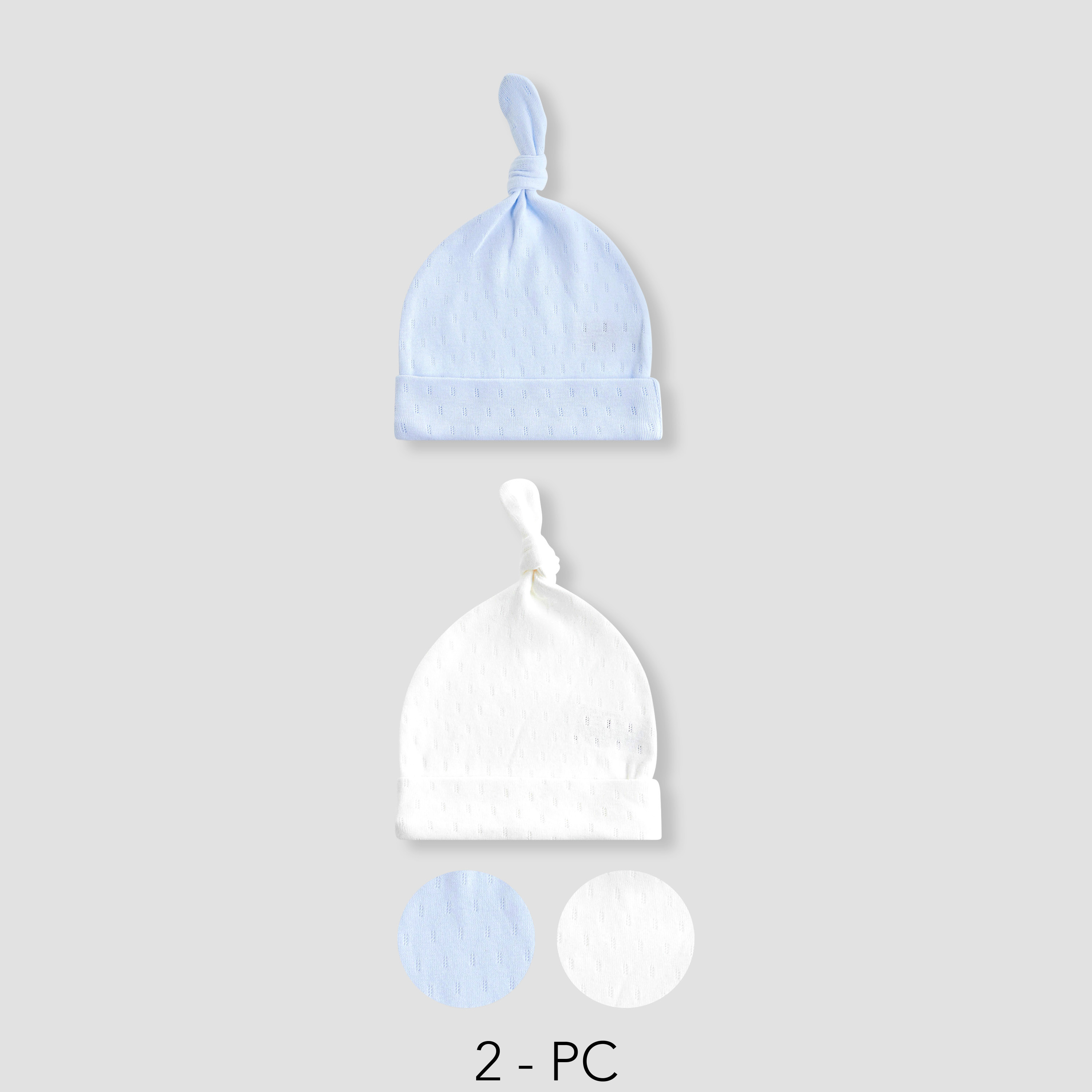 Juniors Baby Cap with Knot Detail - Set of 2-baby-boys-accessories-caps-image-1