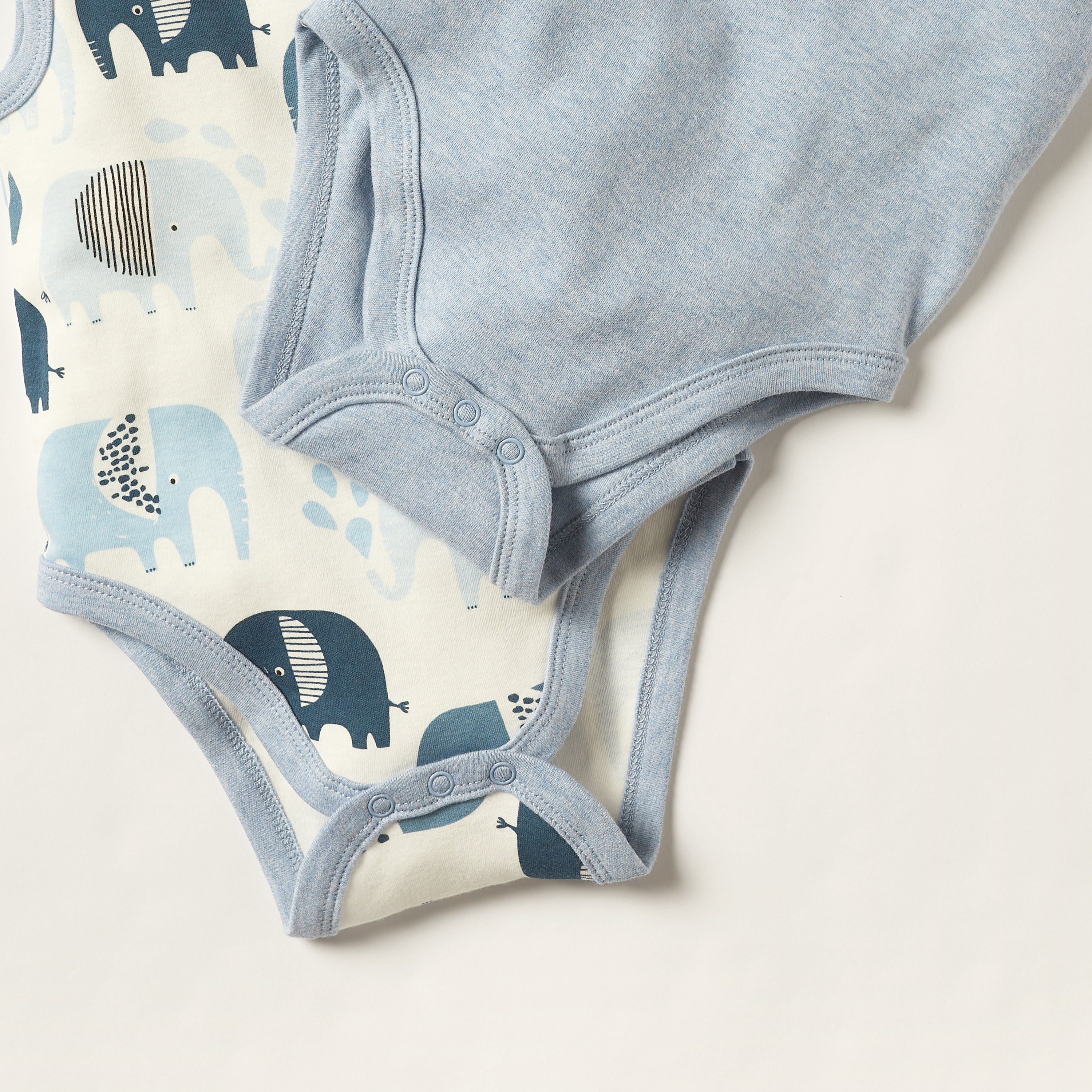 Juniors Printed Sleeveless Bodysuit with Round Neck - Set of 2-baby-boys-clothing-bodysuits-image-3