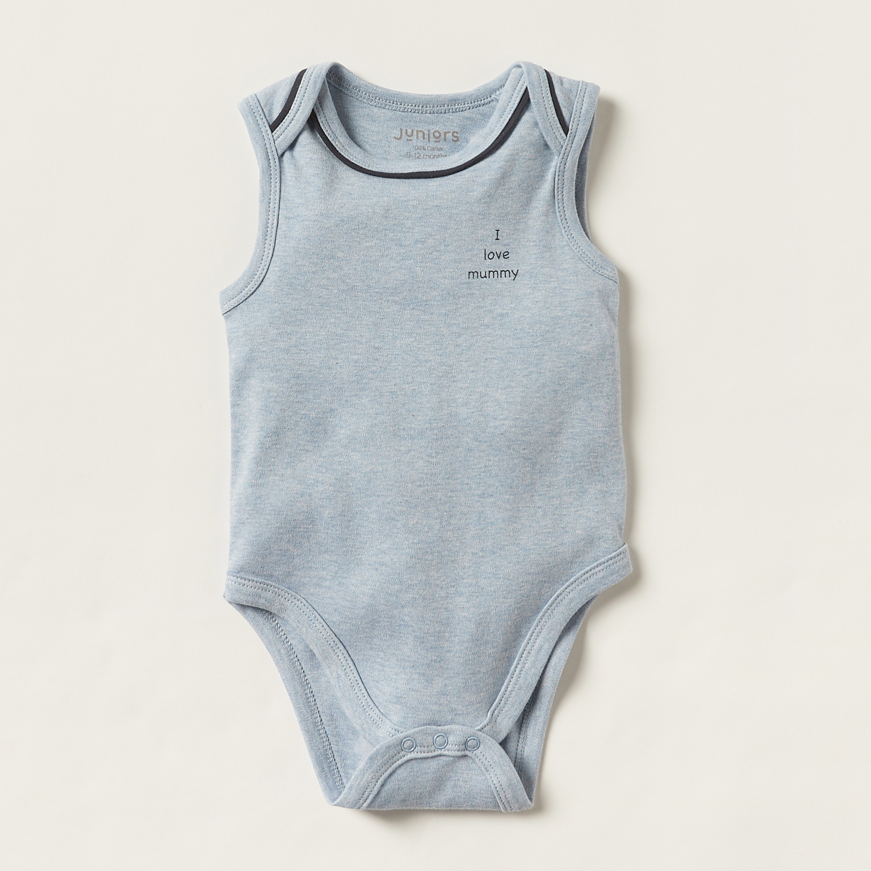 Juniors Printed Sleeveless Bodysuit with Round Neck - Set of 2-baby-boys-clothing-bodysuits-image-5