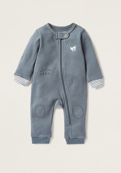 Juniors Embroidered Sleepsuit with Zip Closure-Sleepsuits-image-0