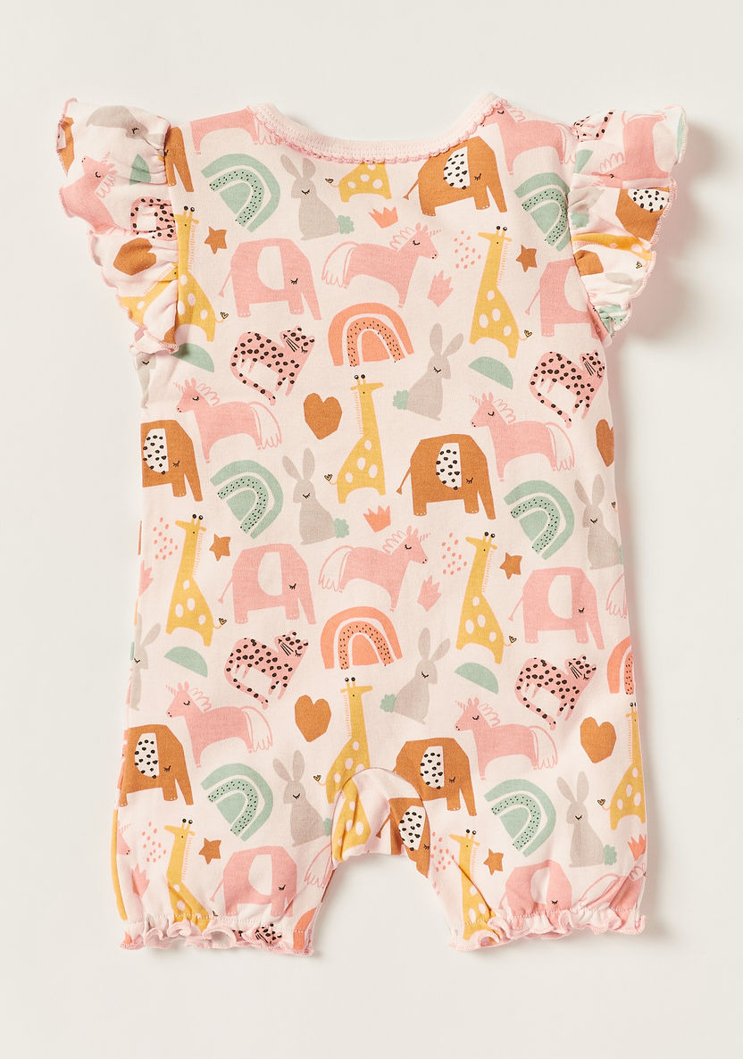 Juniors Animal Print Crew Neck Romper with Cap Sleeves-Rompers%2C Dungarees and Jumpsuits-image-3