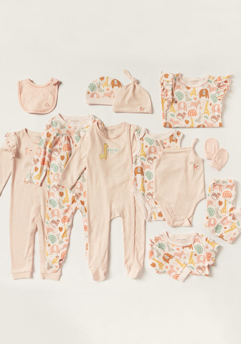 Juniors All Over Print Closed Feet Sleepsuit with Round Neck and Long Sleeves-Sleepsuits-image-4