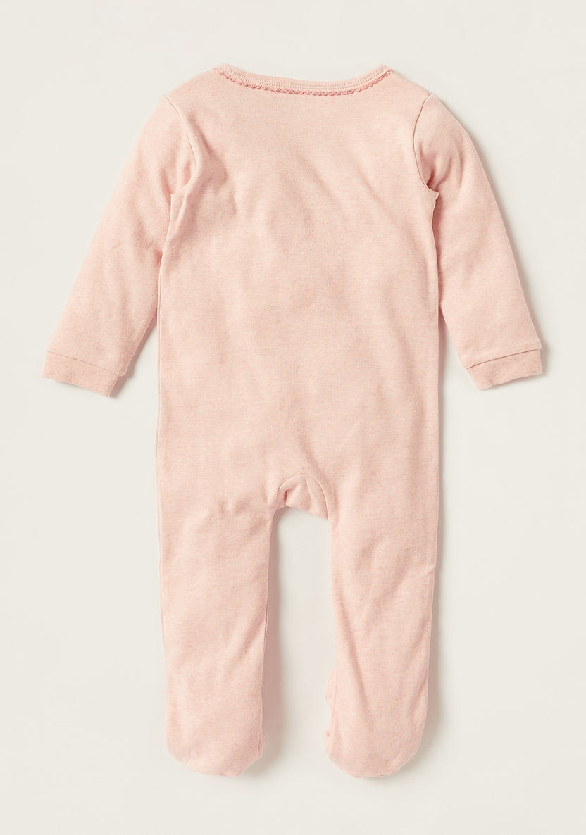 Juniors Embroidered Closed Feet Sleepsuit with Long Sleeves-Sleepsuits-image-3