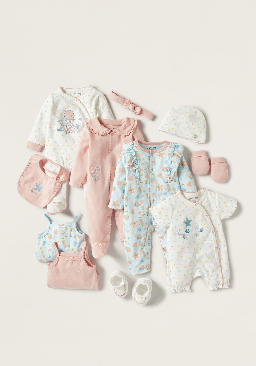 Juniors Embroidered Closed Feet Sleepsuit with Button Closure-Sleepsuits-image-4