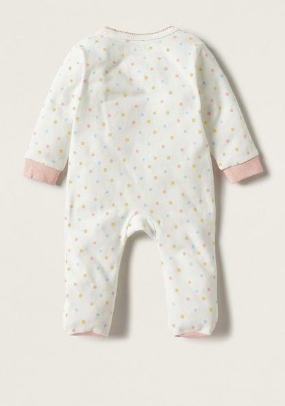 Juniors All-Over Polka Dot Print Sleepsuit with Applique Detail-Sleepsuits-image-3