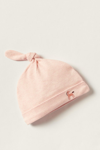 Juniors Embroidered Cap with Knot Detail