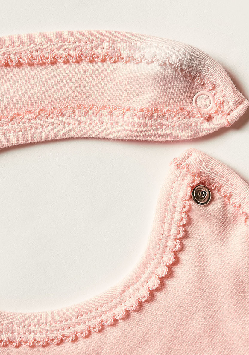 Juniors Solid Lace Detail Bib with Snap Button Closure-Bibs and Burp Cloths-image-2