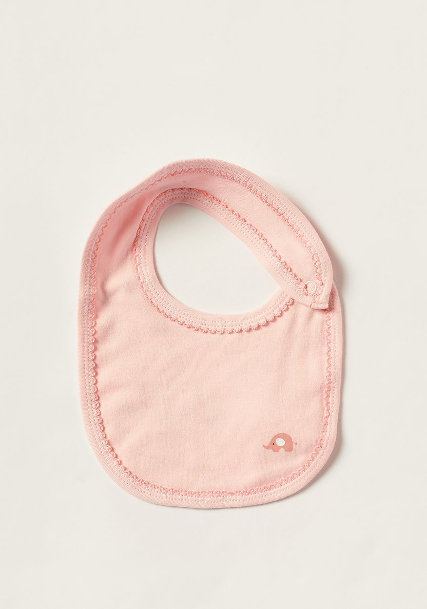 Juniors Solid Lace Detail Bib with Snap Button Closure-Bibs and Burp Cloths-image-3