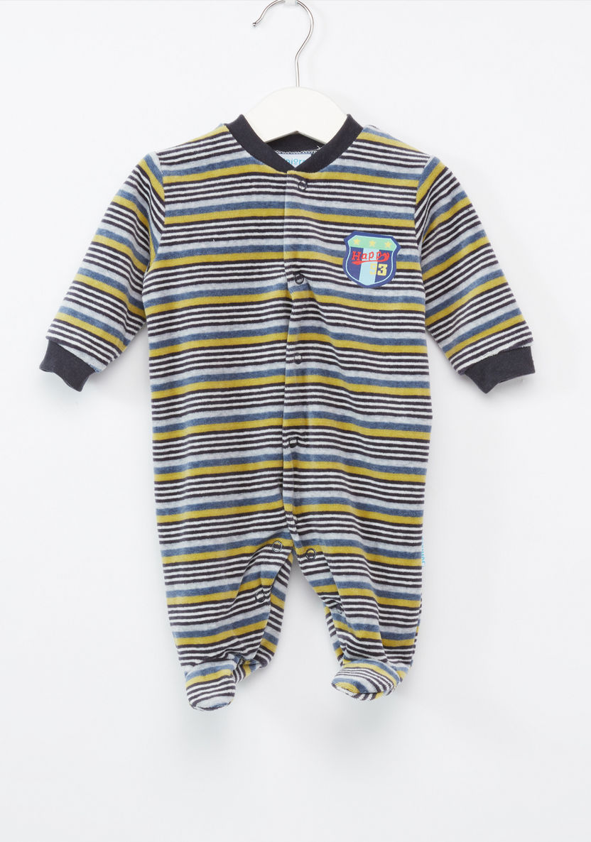 Juniors Striped Long Sleeves Sleepsuit-Sleepsuits-image-0