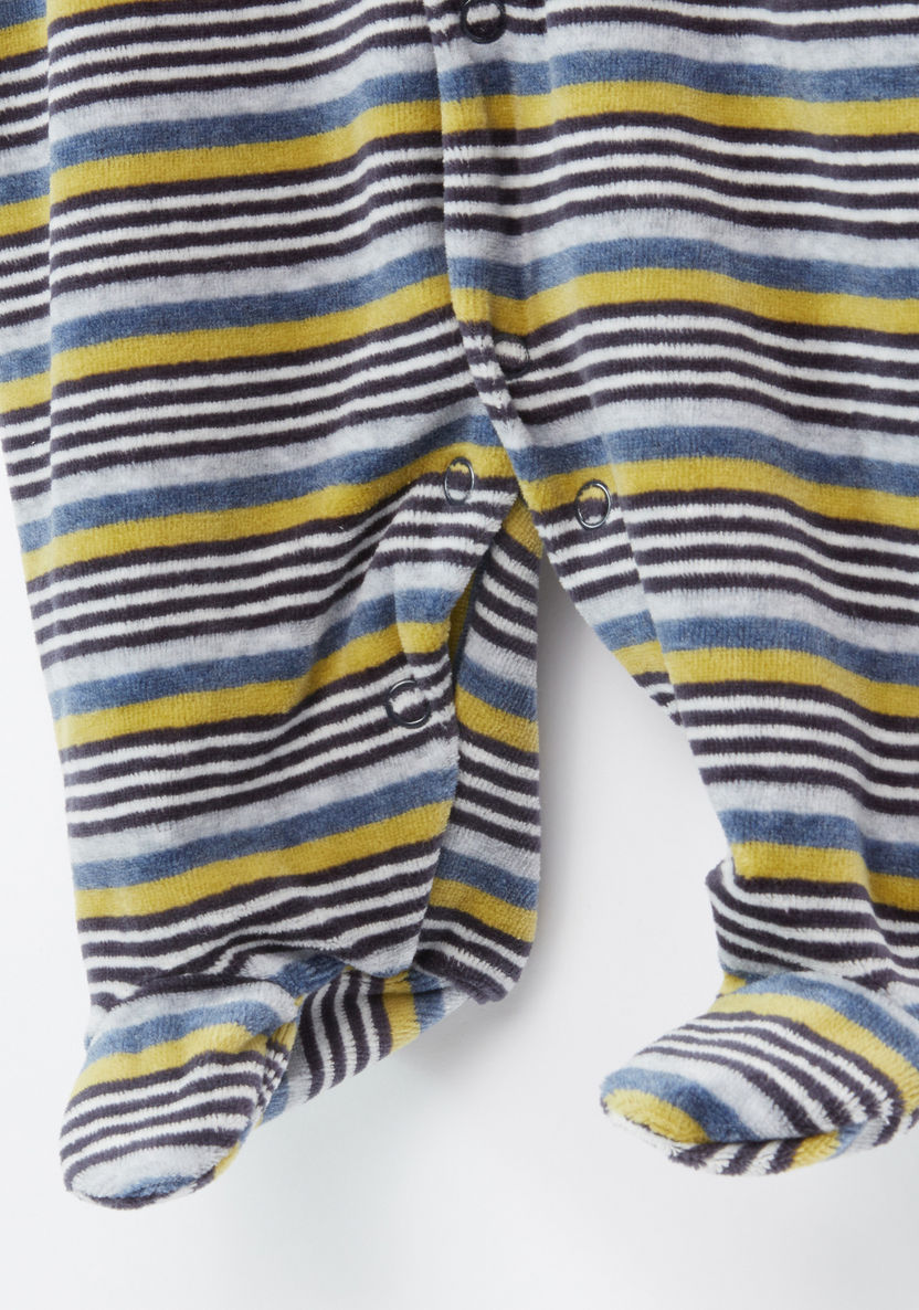 Juniors Striped Long Sleeves Sleepsuit-Sleepsuits-image-3