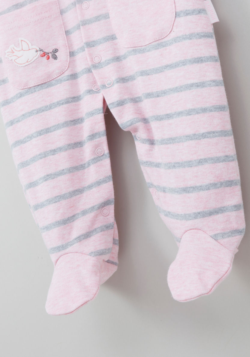 Juniors Birdy Embroidered Closed Feet Sleepsuit-Sleepsuits-image-3