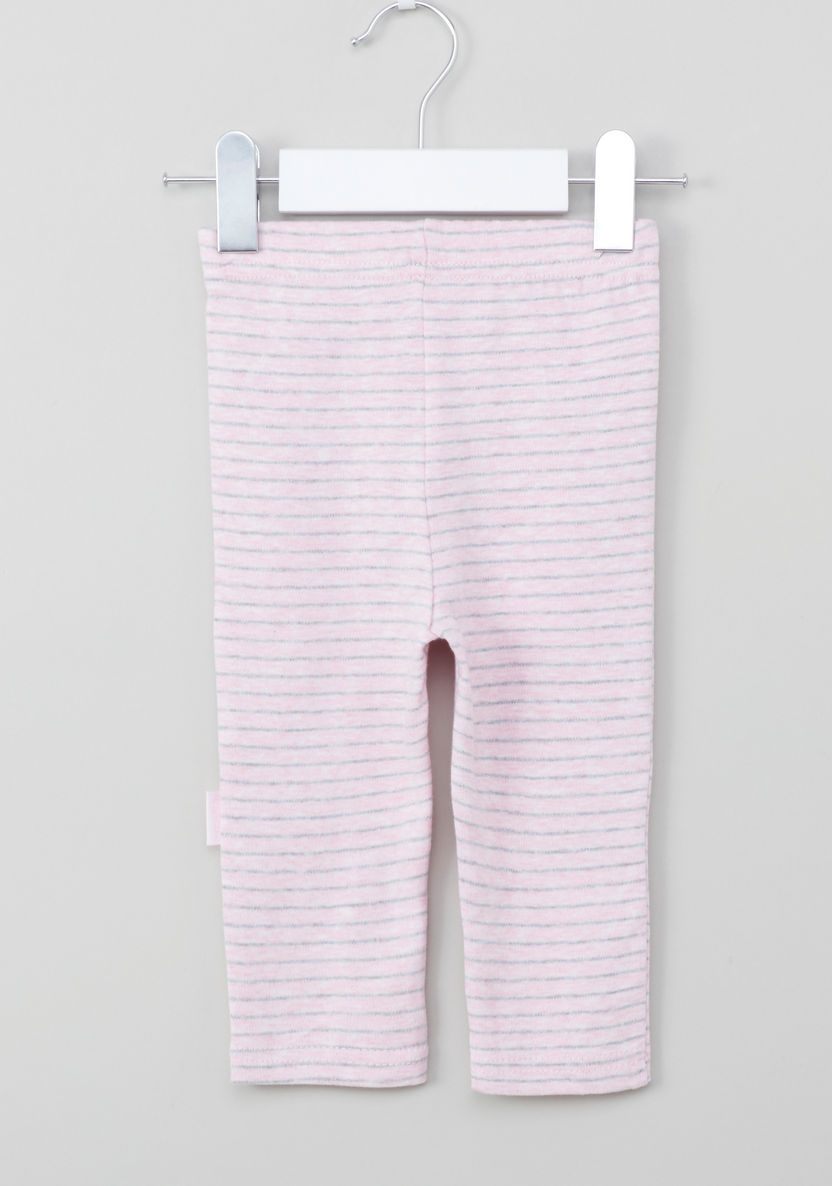 Juniors Birdy Embroidered T-shirt and Striped Pyjama Set-Pyjama Sets-image-4