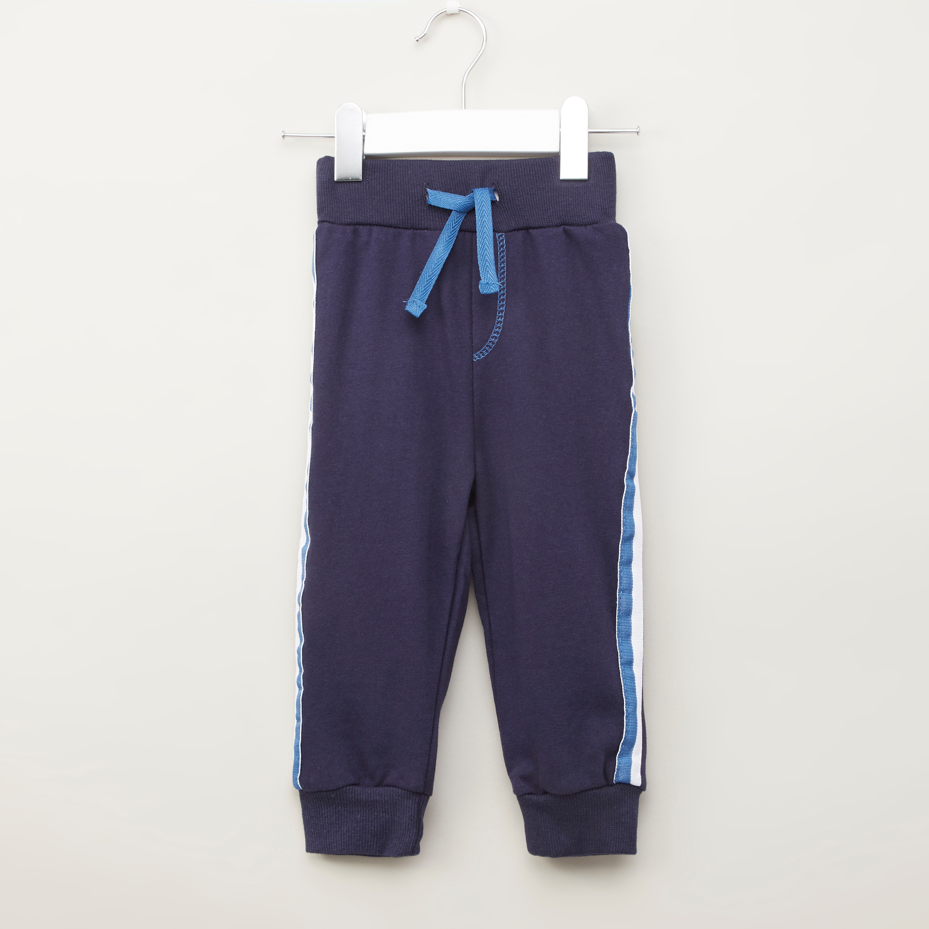 Juniors Full Length Jog Pants with Side Tape Detail and Drawstring-baby-boys-clothing-nightwear-pyjamasets-image-1
