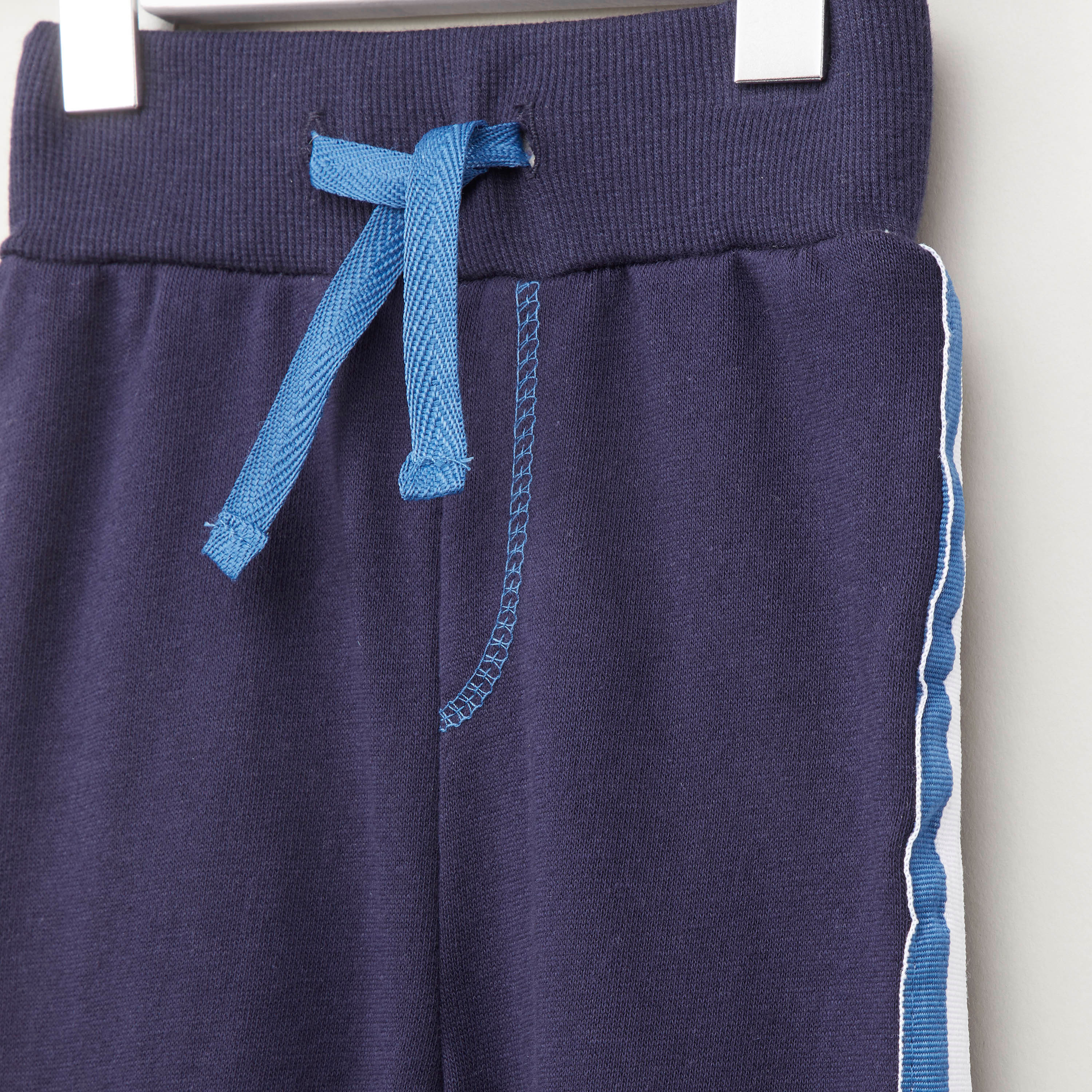 Juniors Full Length Jog Pants with Side Tape Detail and Drawstring-baby-boys-clothing-nightwear-pyjamasets-image-2