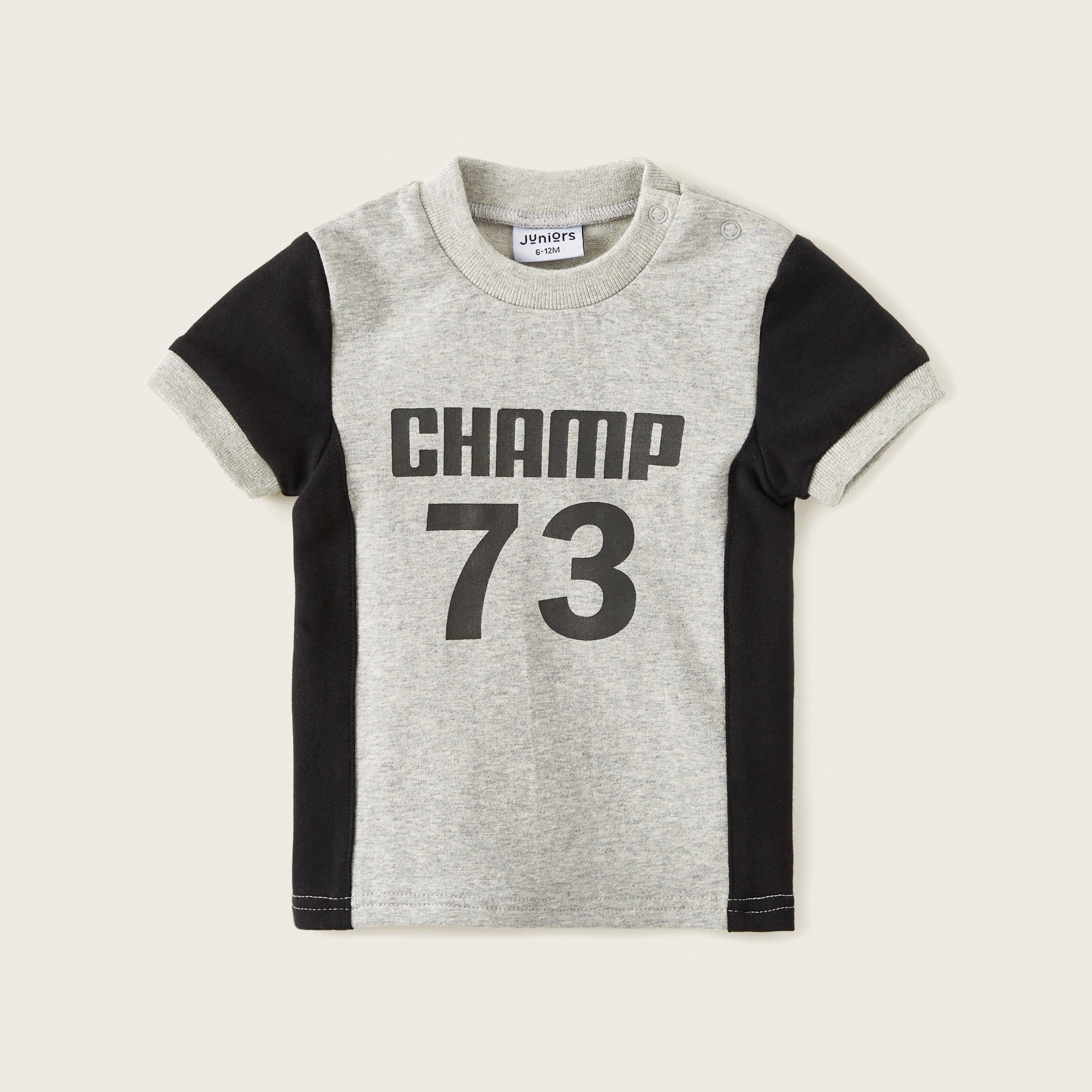 Juniors Printed T-shirt with Round Neck and Short Sleeves-baby-boys-clothing-tshirtsandpolos-image-1