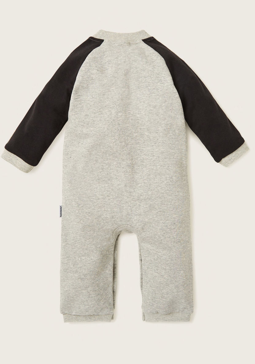 Juniors Textured Open Feet Sleepsuit with Mandarin Collar-Sleepsuits-image-3