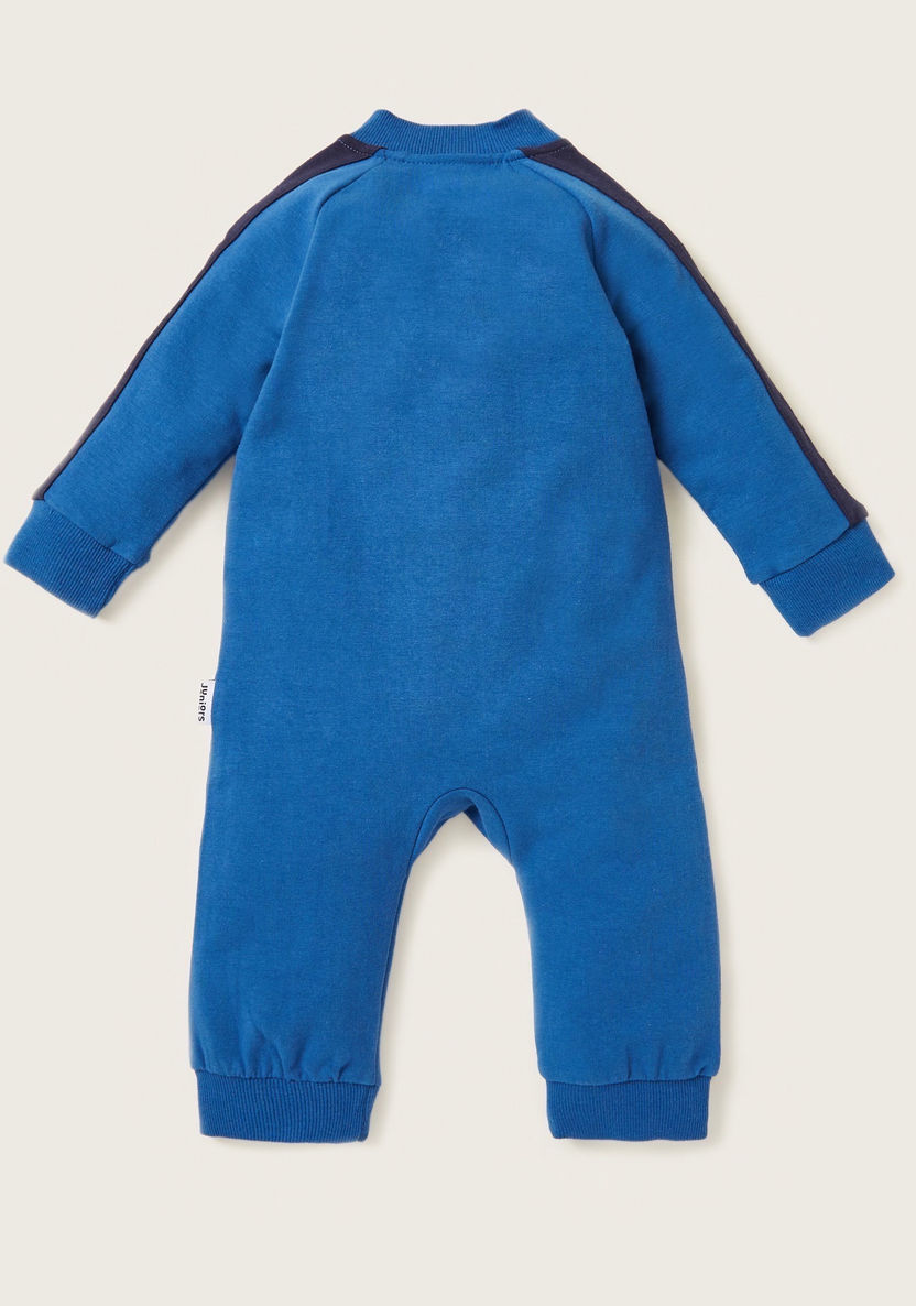 Juniors Text Print Sleepsuit with Round Neck and Long Sleeves-Sleepsuits-image-3