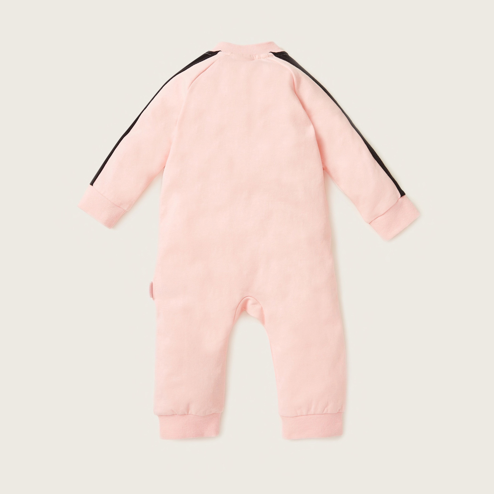 Juniors Text Print Sleepsuit with Long Sleeves and Zip Closure-baby-boys-clothing-nightwear-sleepsuits-image-4