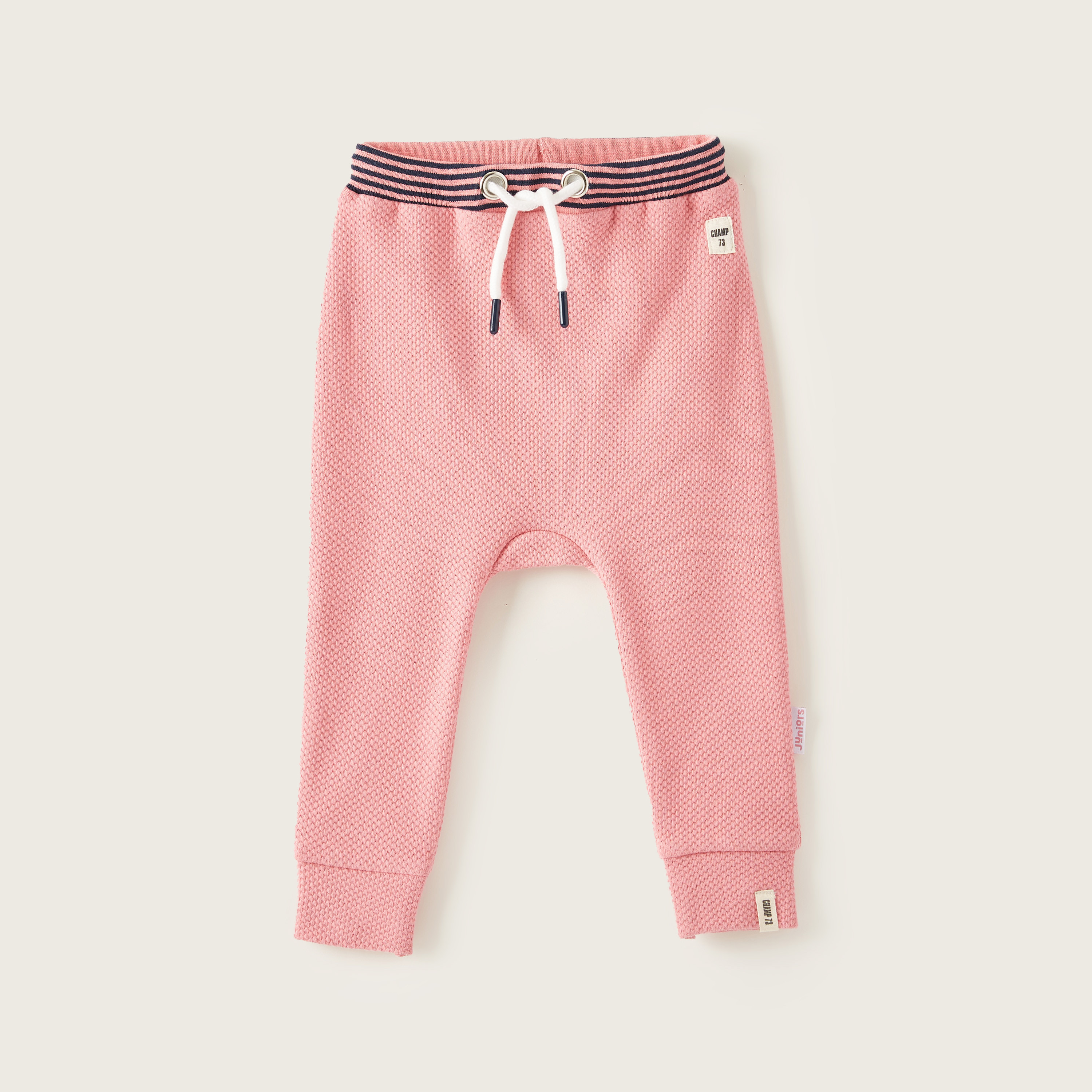 Juniors Textured Joggers with Striped Waist and Drawstring Closure-baby-boys-clothing-bottoms-joggersandtrackpants-image-1