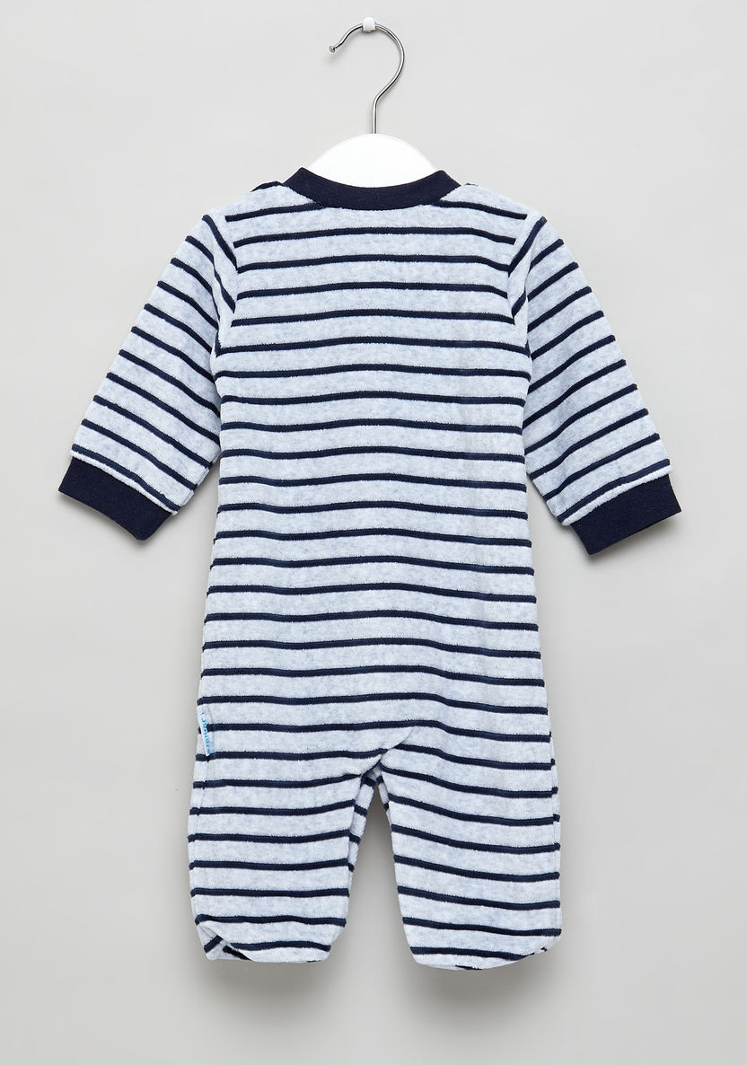 Juniors Striped Sleepsuit with Round Neck and Long Sleeves-Sleepsuits-image-2