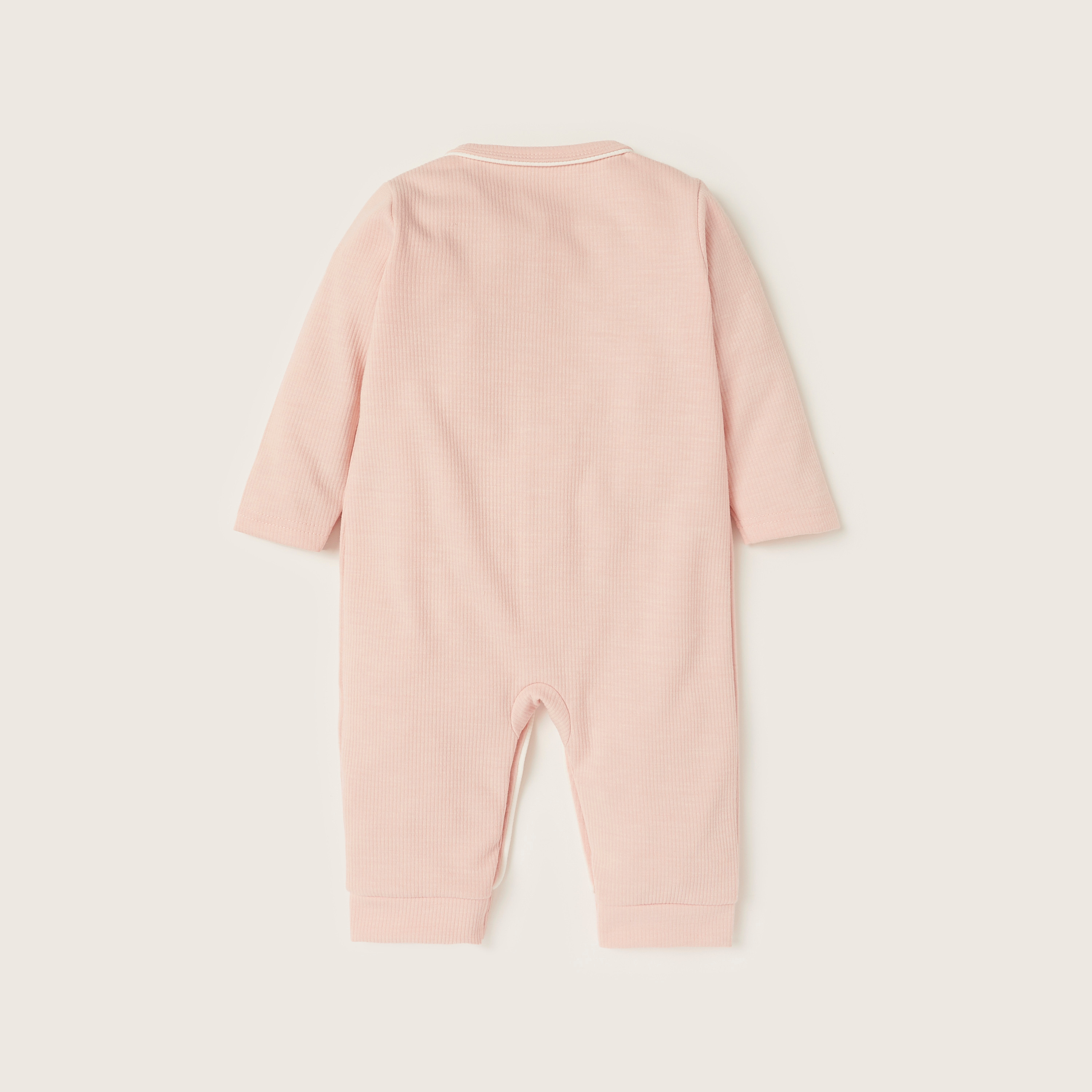 بدلة نوم مضلعة بأكمام طويلة وأزرار إغلاق كبس من جونيورز-baby-girls-clothing-nightwear-sleepsuits-image-4