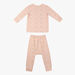 Juniors Cloud Print Front Open T-shirt and Pyjama Set-Pyjama Sets-thumbnail-1