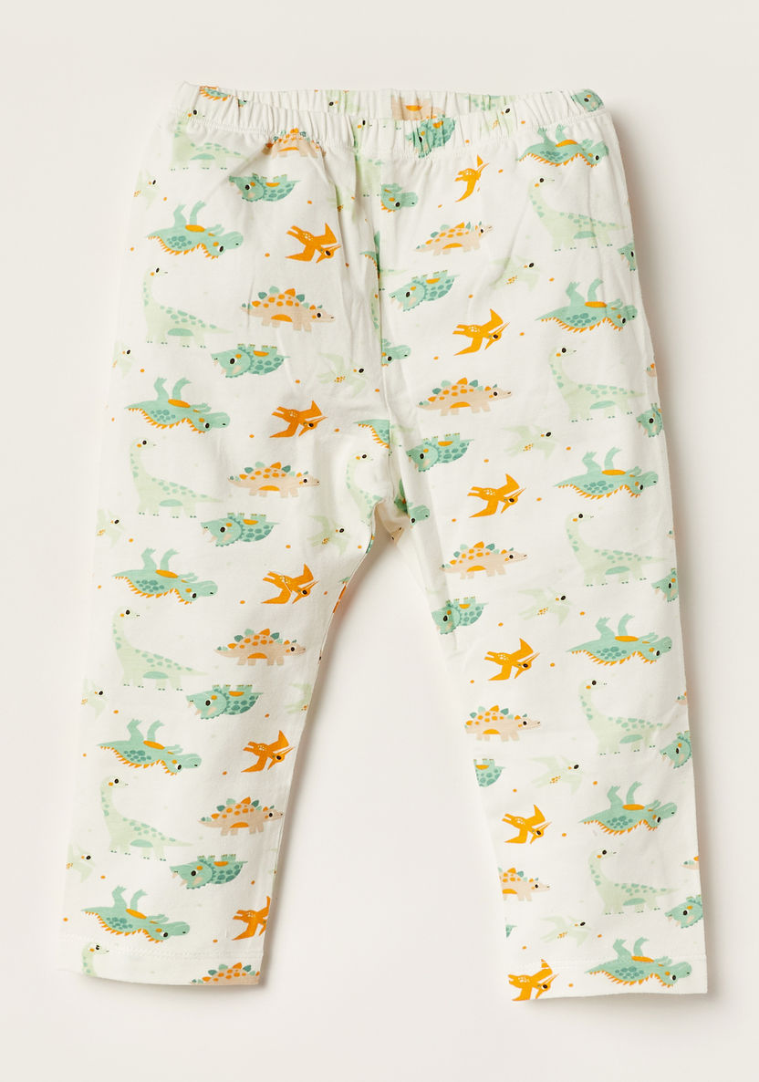 Juniors Dinosaur Print Long Sleeve Shirt and Pyjama Set-Pyjama Sets-image-2