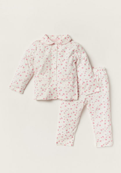 Juniors Berry Print Long Sleeve Shirt and Pyjama Set