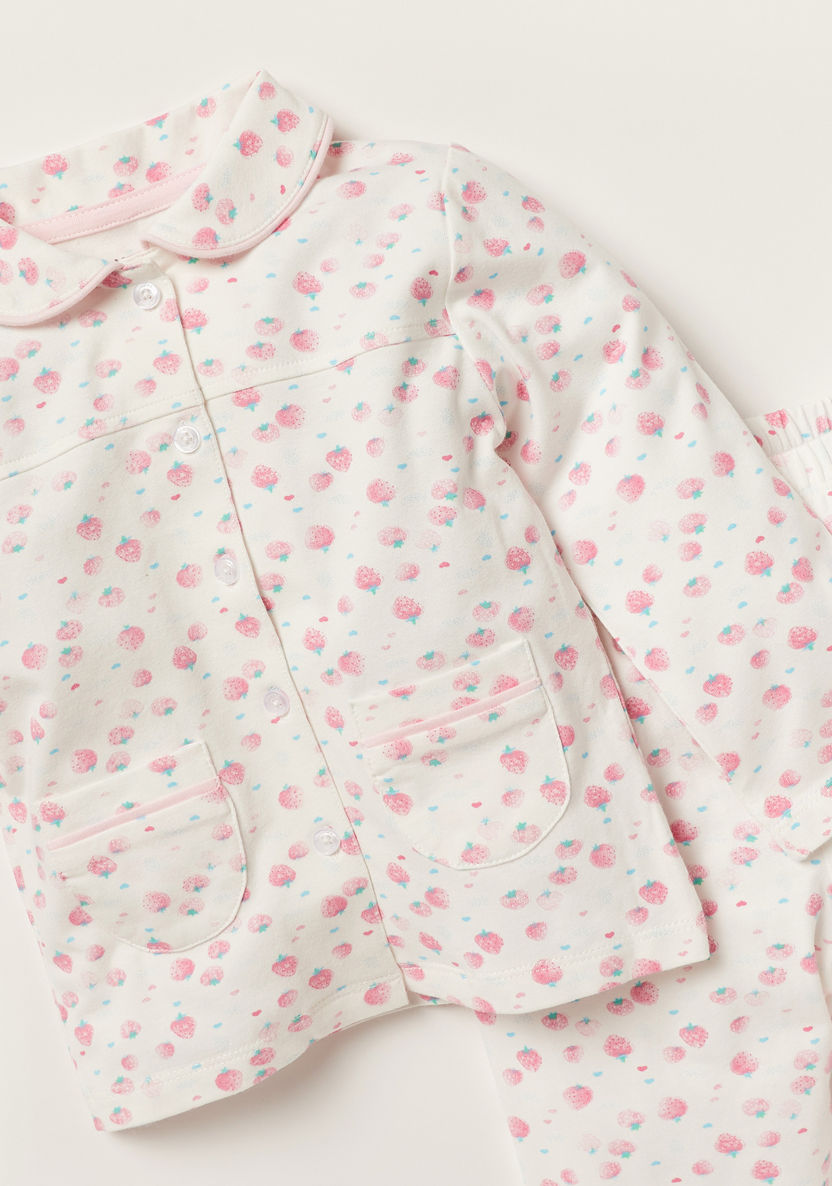 Juniors Berry Print Long Sleeve Shirt and Pyjama Set-Pyjama Sets-image-3