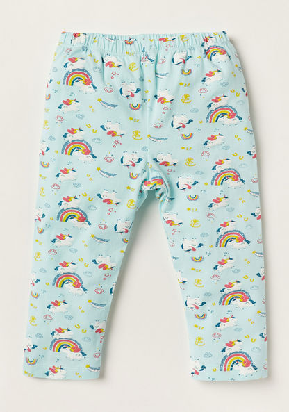 Juniors Unicorn Print Long Sleeves Shirt and Pyjama Set-Pyjama Sets-image-2