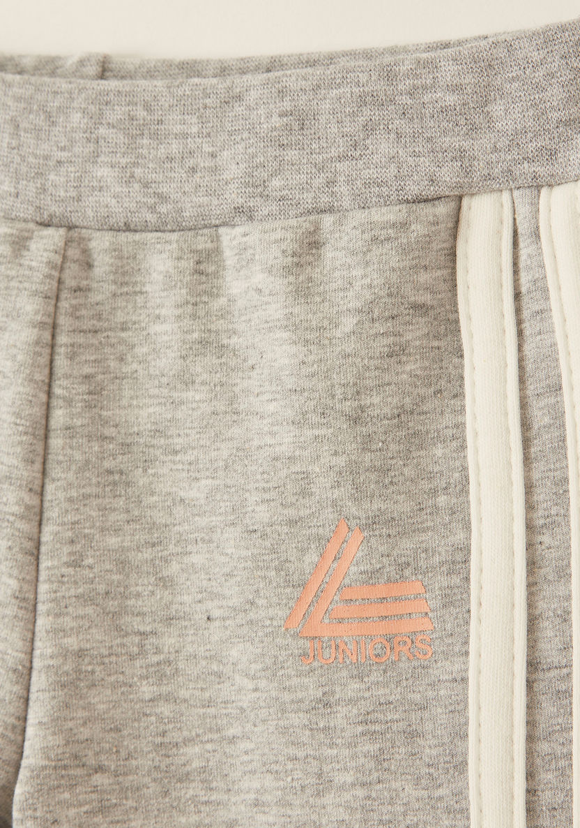 Juniors Logo Print Pyjamas with Elasticated Waistband and Side Panel Detail-Pyjama Sets-image-1