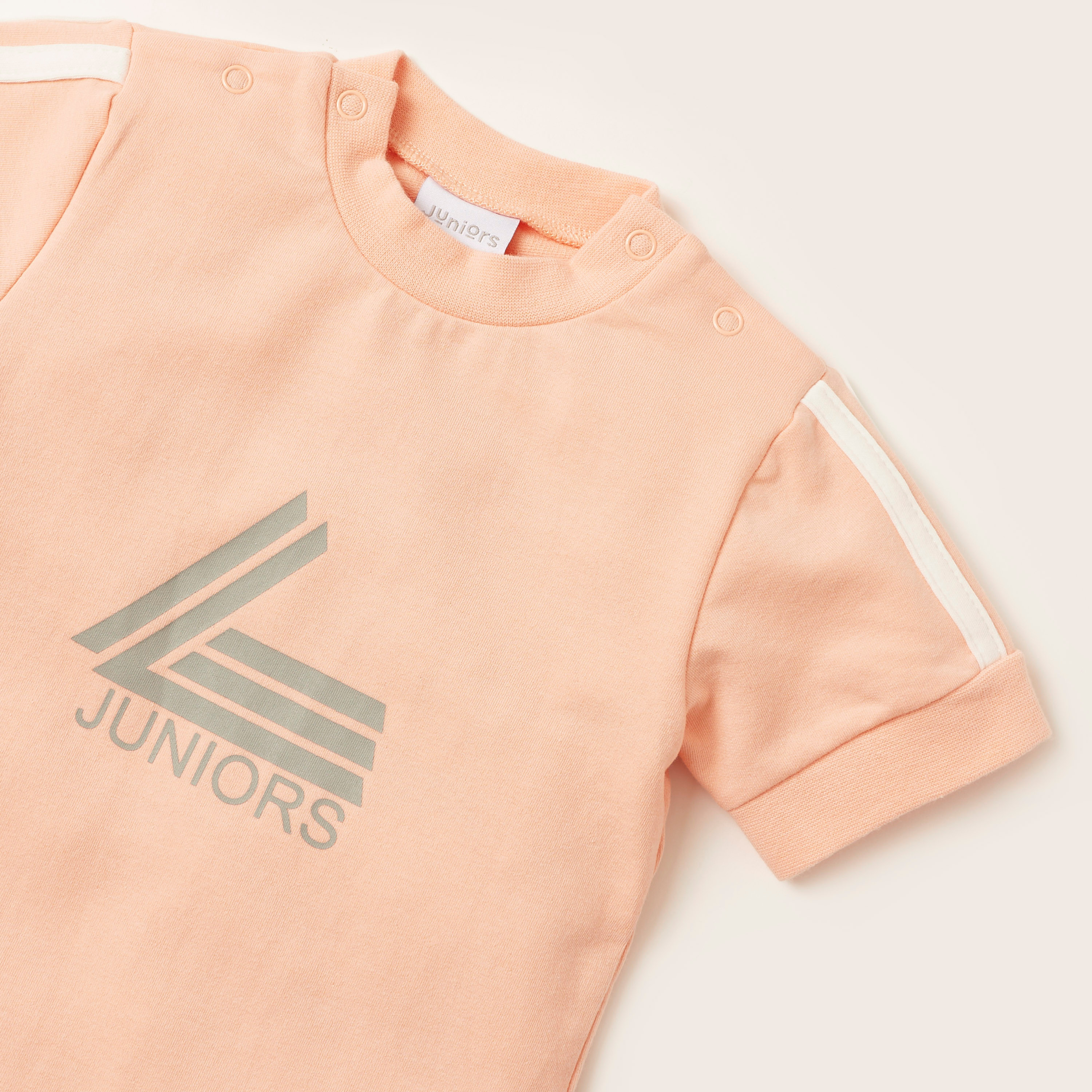 Juniors Printed Romper with Short Sleeves-baby-boys-clothing-winterwear-rompers-image-2