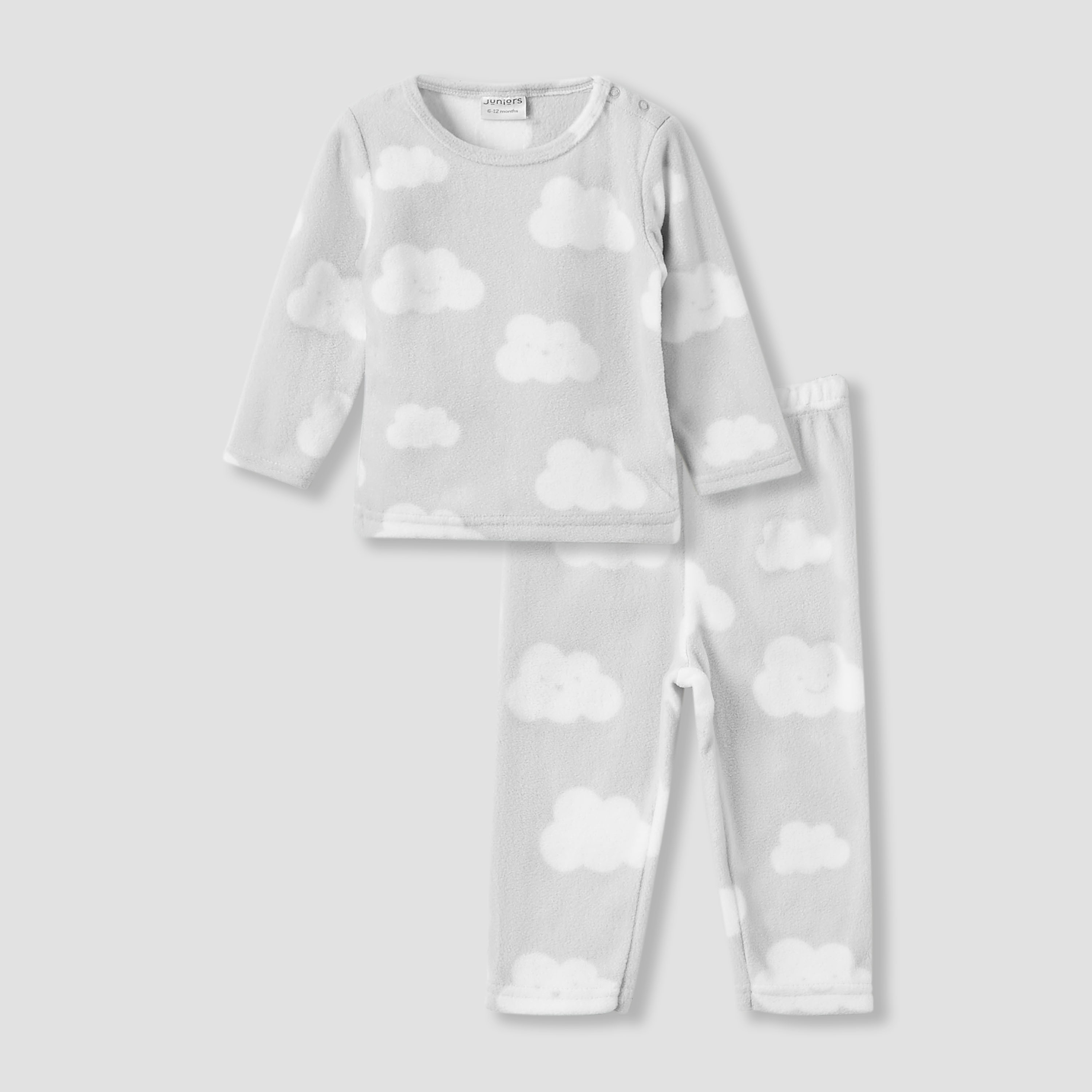 Juniors All-Over Cloud Print Long Sleeves T-shirt and Elasticated Pyjama Set-baby-boys-clothing-nightwear-pyjamasets-image-1