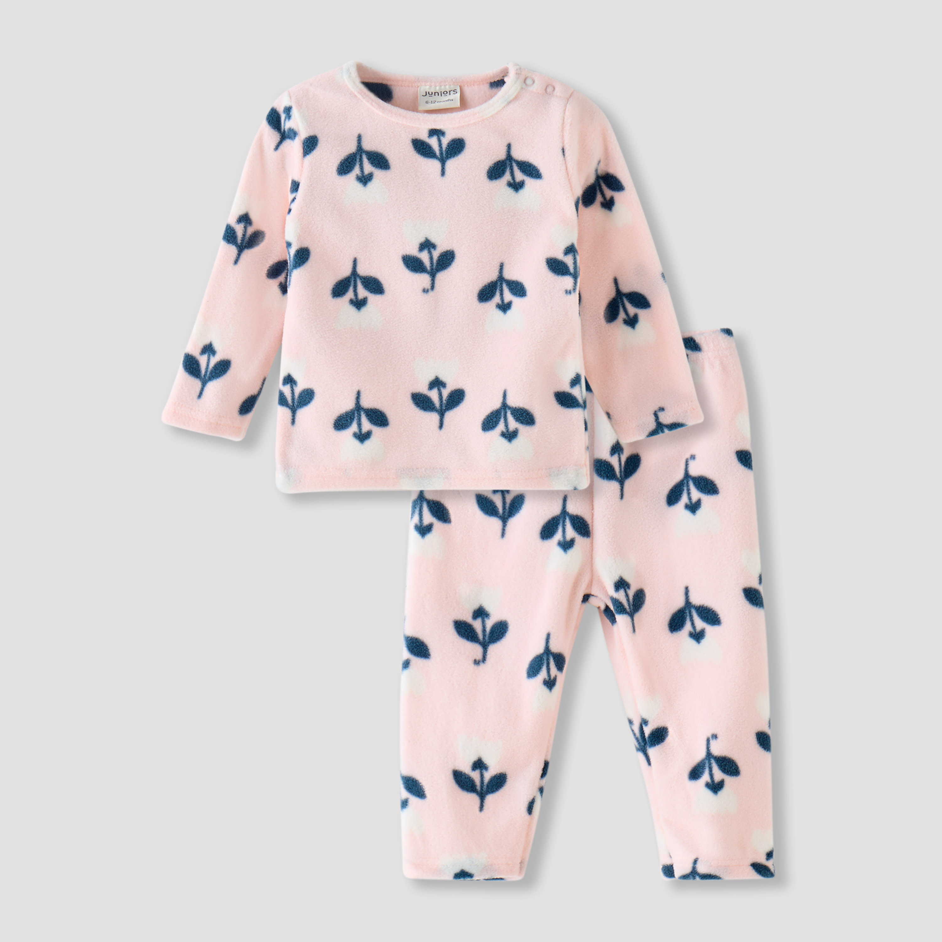 Juniors Floral Print T-shirt and Pyjama Set-baby-girls-clothing-nightwear-pyjamasets-image-1