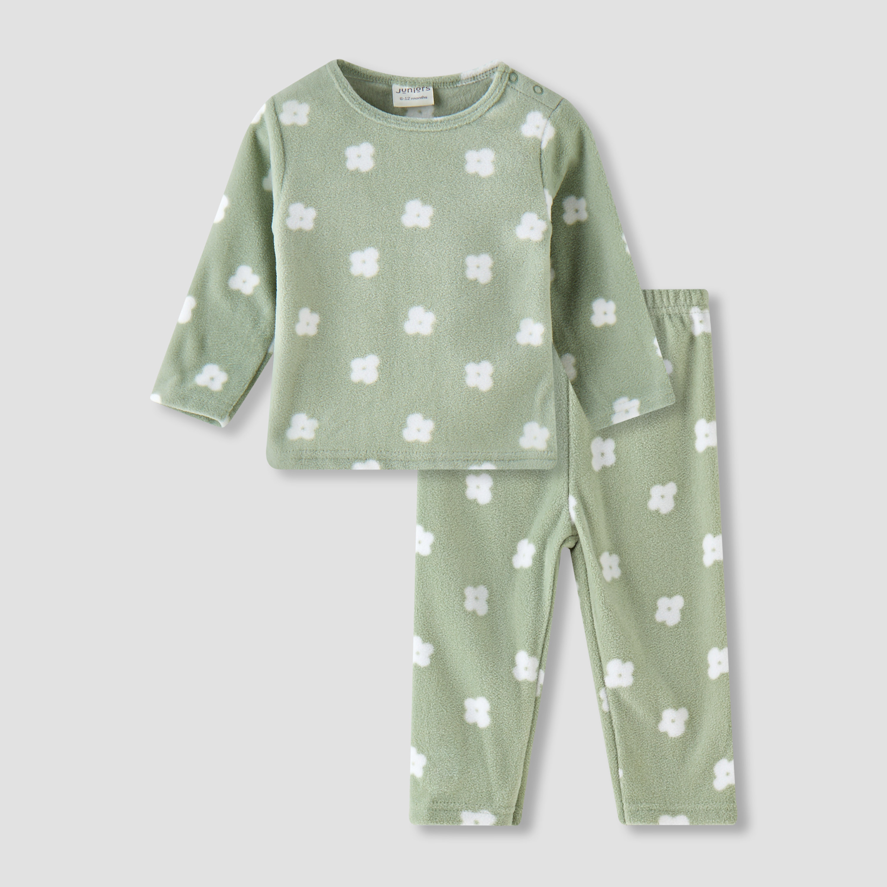 Juniors All-Over Floral Print Long Sleeves T-shirt and Elasticated Pyjama Set-baby-girls-clothing-nightwear-pyjamasets-image-1
