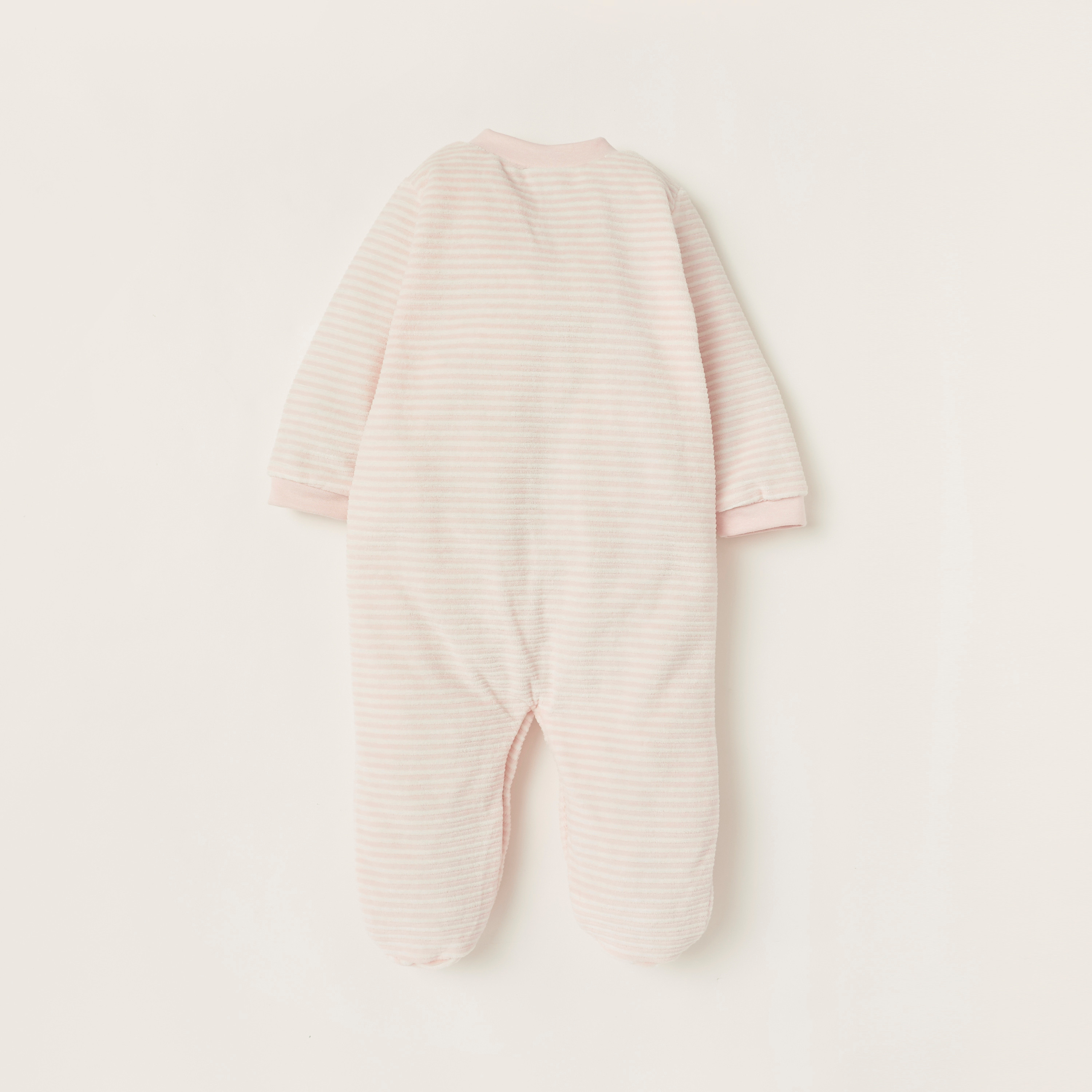 Juniors Striped Closed Feet Sleepsuit with Long Sleeves-baby-girls-clothing-nightwear-sleepsuits-image-4