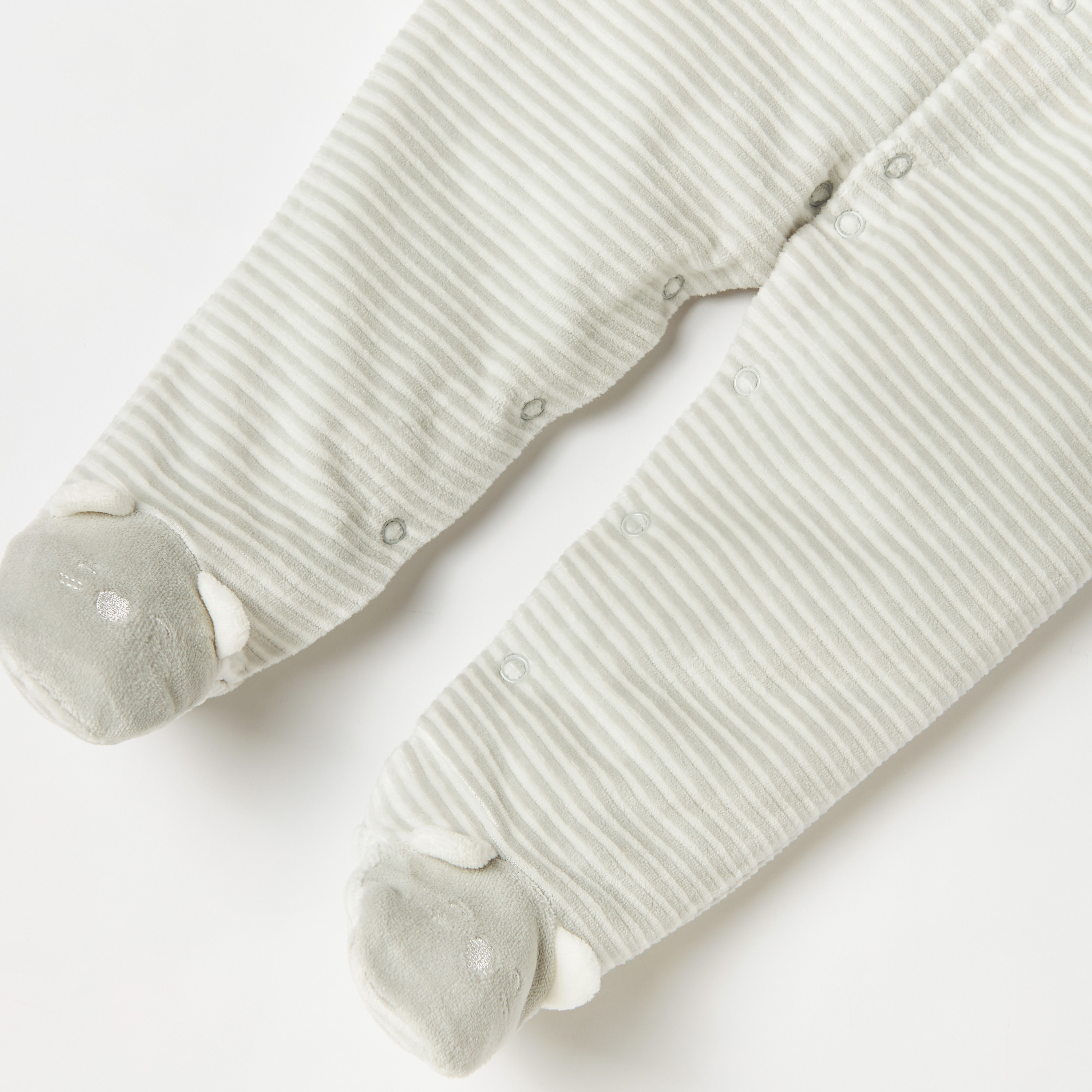 Juniors Striped Closed Feet Sleepsuit with Long Sleeves-baby-girls-clothing-nightwear-sleepsuits-image-4