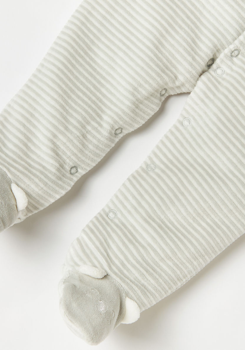 Juniors Striped Closed Feet Sleepsuit with Long Sleeves-Sleepsuits-image-3