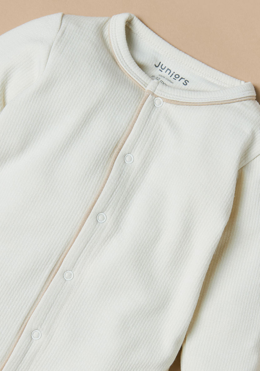 Juniors Textured Sleepsuit with Long Sleeves-Sleepsuits-image-1