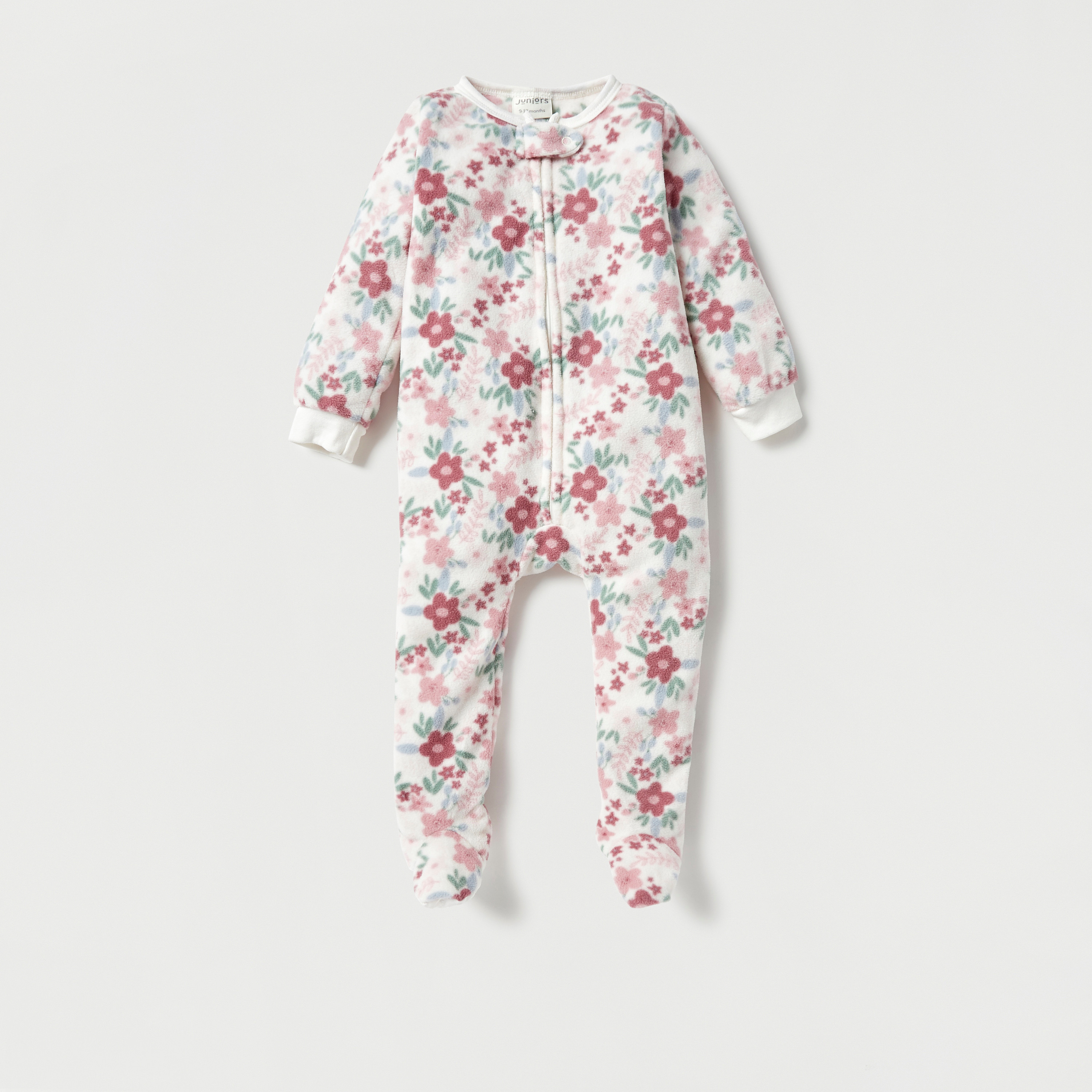 Juniors Textured Closed Feet Sleepsuit - Set of 2-baby-girls-clothing-nightwear-sleepsuits-image-2