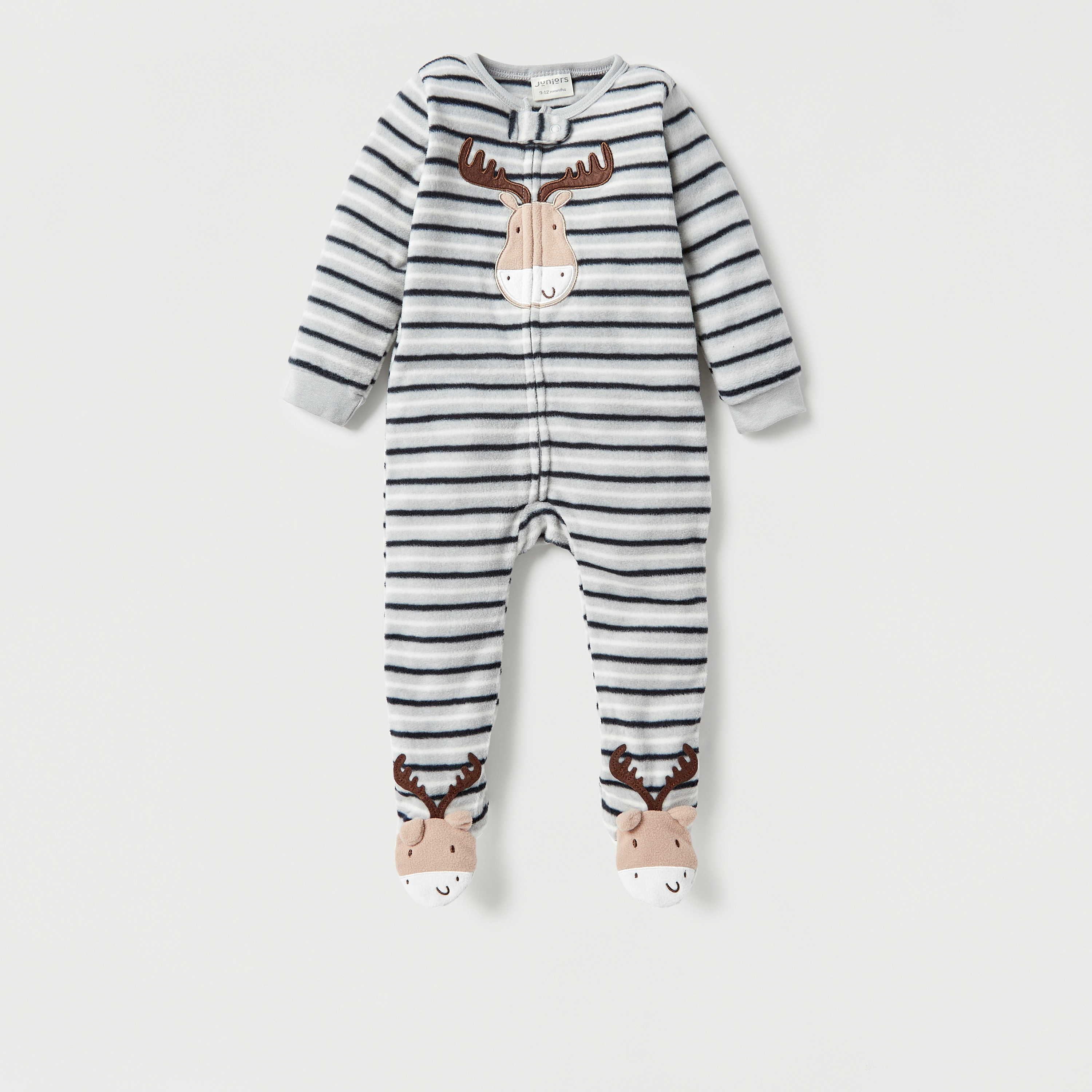 Juniors Printed Closed Feet Sleepsuit with Long Sleeves - Set of 2-baby-boys-clothing-nightwear-sleepsuits-image-2