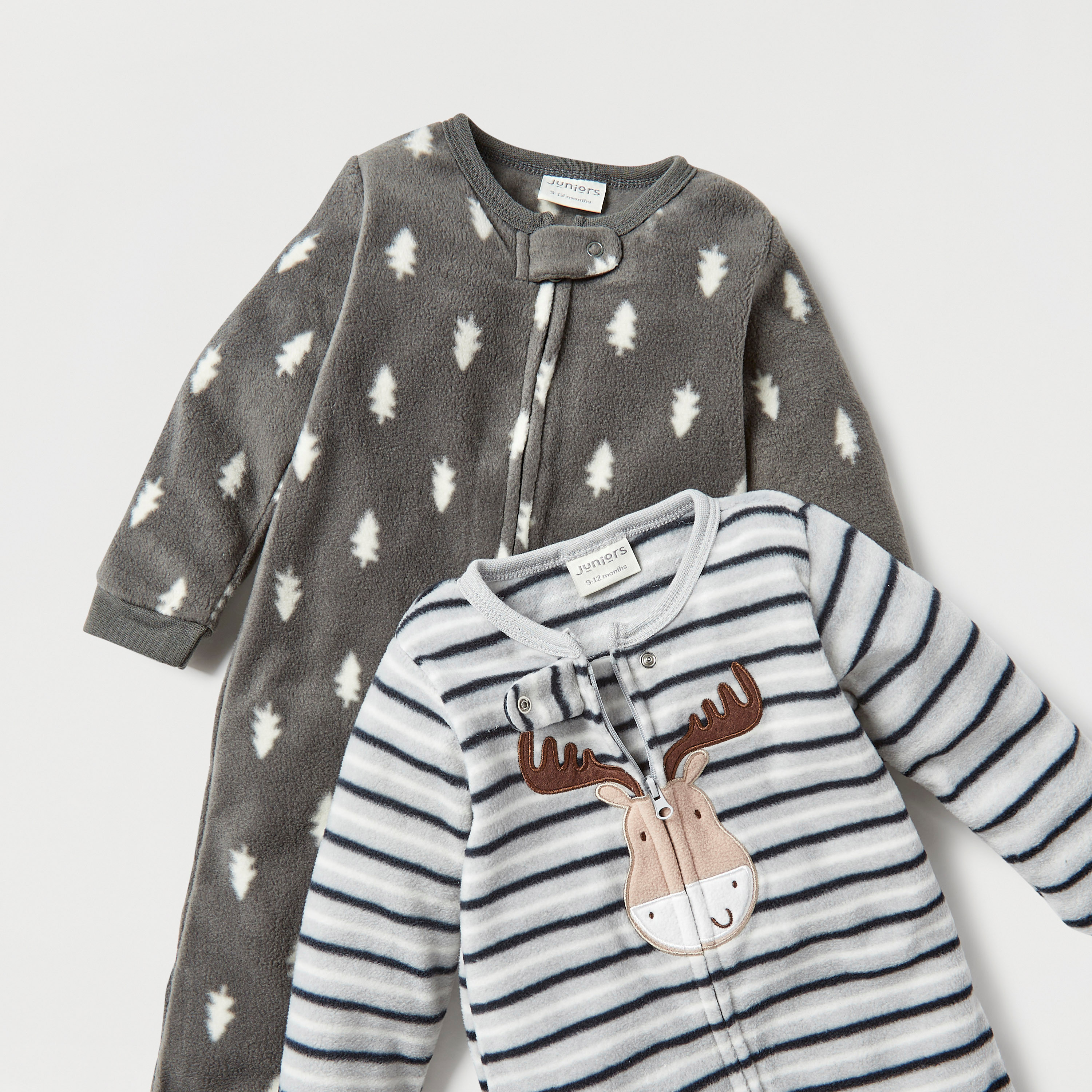 Juniors Printed Closed Feet Sleepsuit with Long Sleeves - Set of 2-baby-boys-clothing-nightwear-sleepsuits-image-4