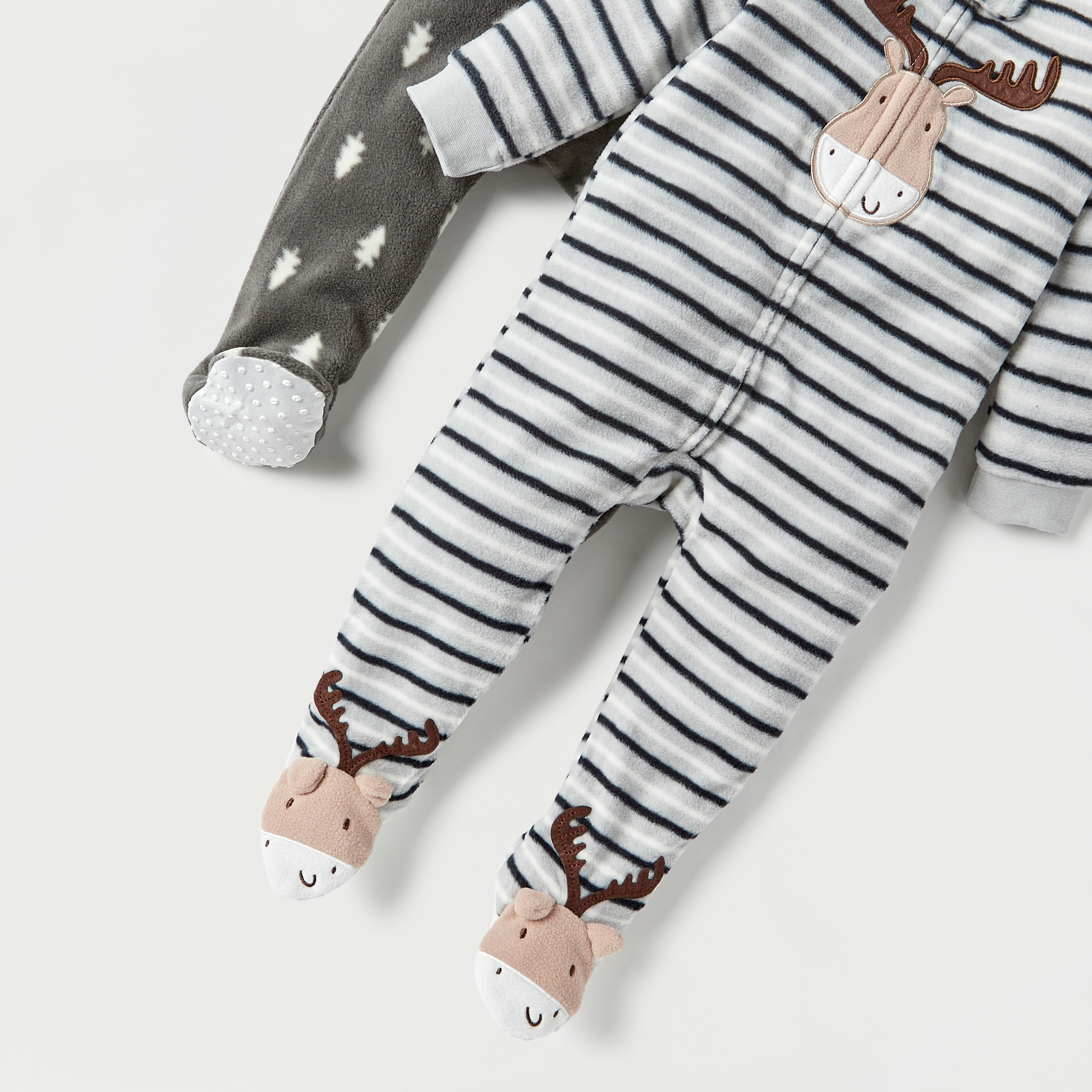 Juniors Printed Closed Feet Sleepsuit with Long Sleeves - Set of 2-baby-boys-clothing-nightwear-sleepsuits-image-5