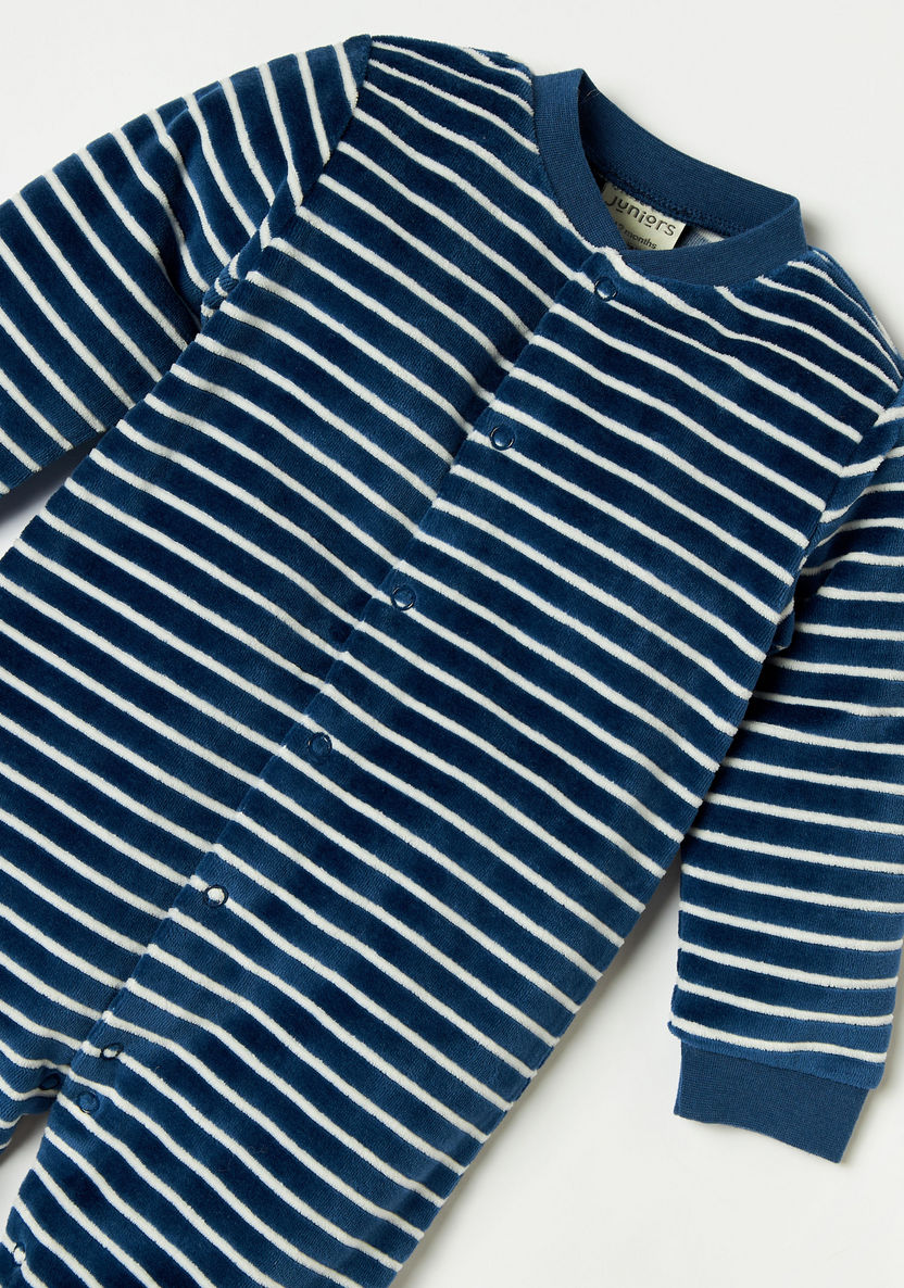 Juniors Striped Sleepsuit with Long Sleeves-Sleepsuits-image-1