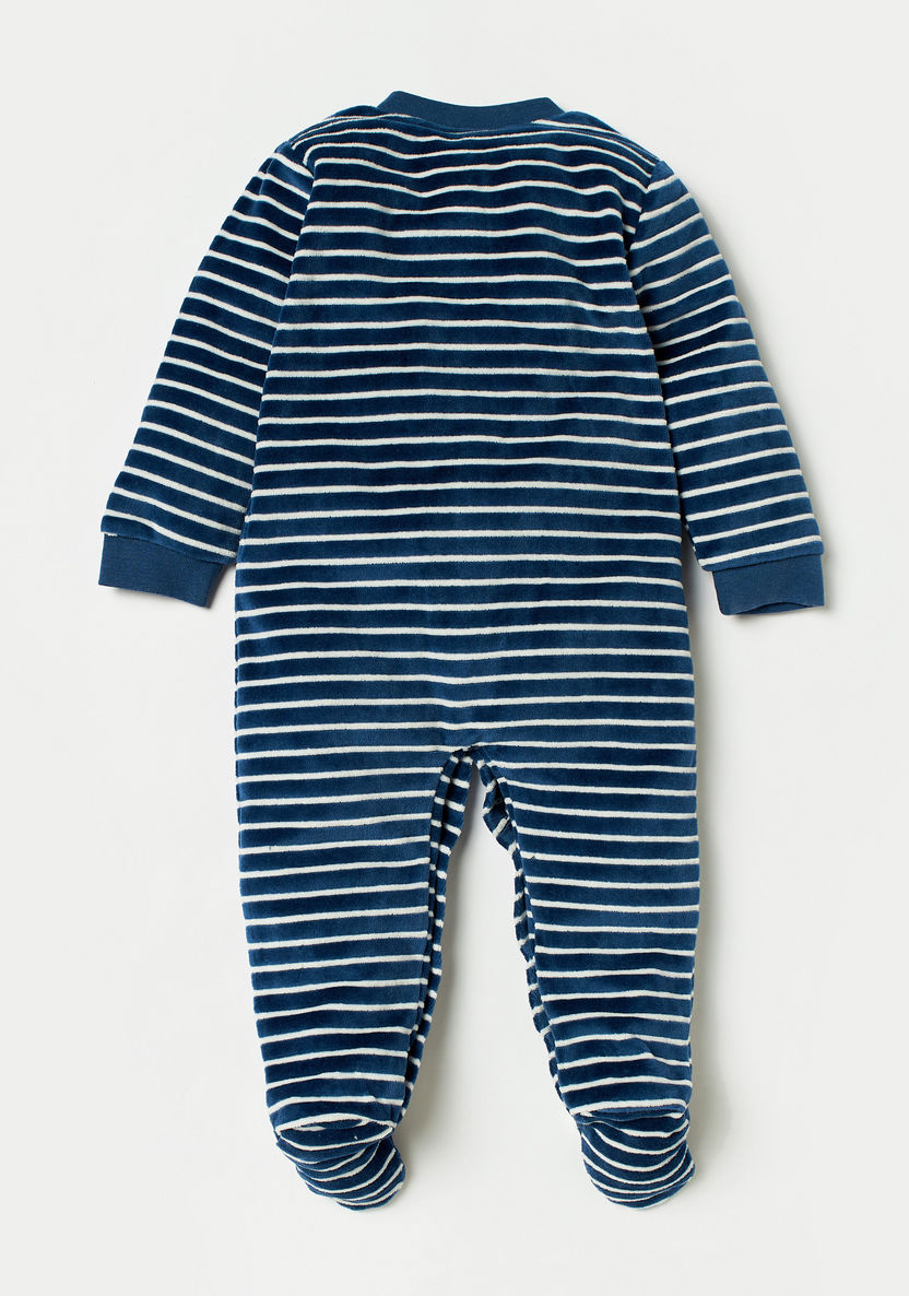 Juniors Striped Sleepsuit with Long Sleeves-Sleepsuits-image-2