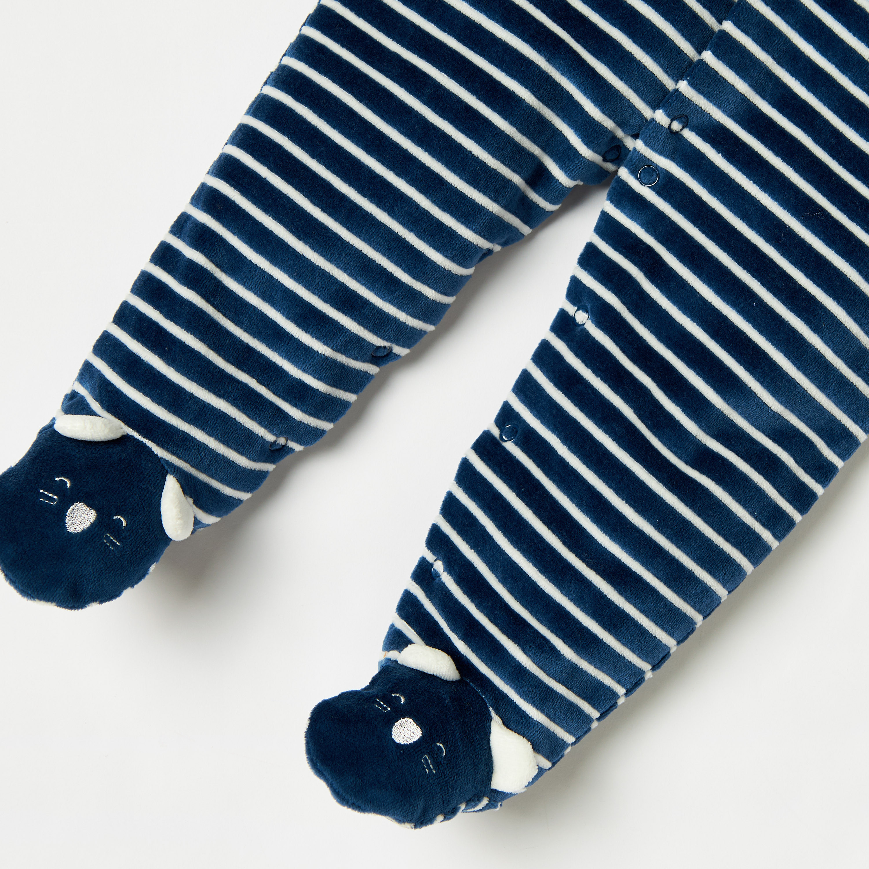 Juniors Striped Sleepsuit with Long Sleeves-baby-boys-clothing-nightwear-sleepsuits-image-4